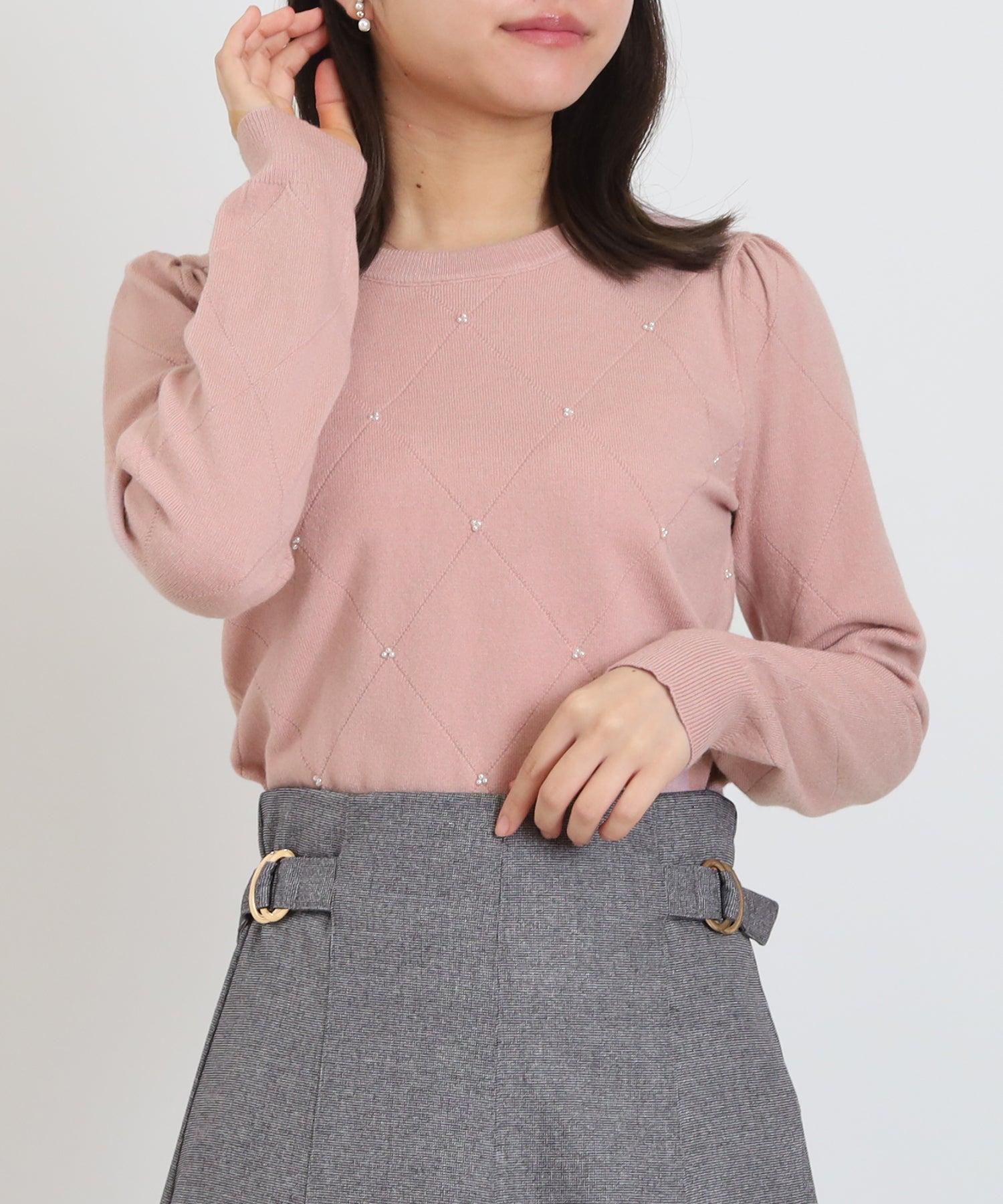 ピンクベージュ model:156cm 着用サイズ:S