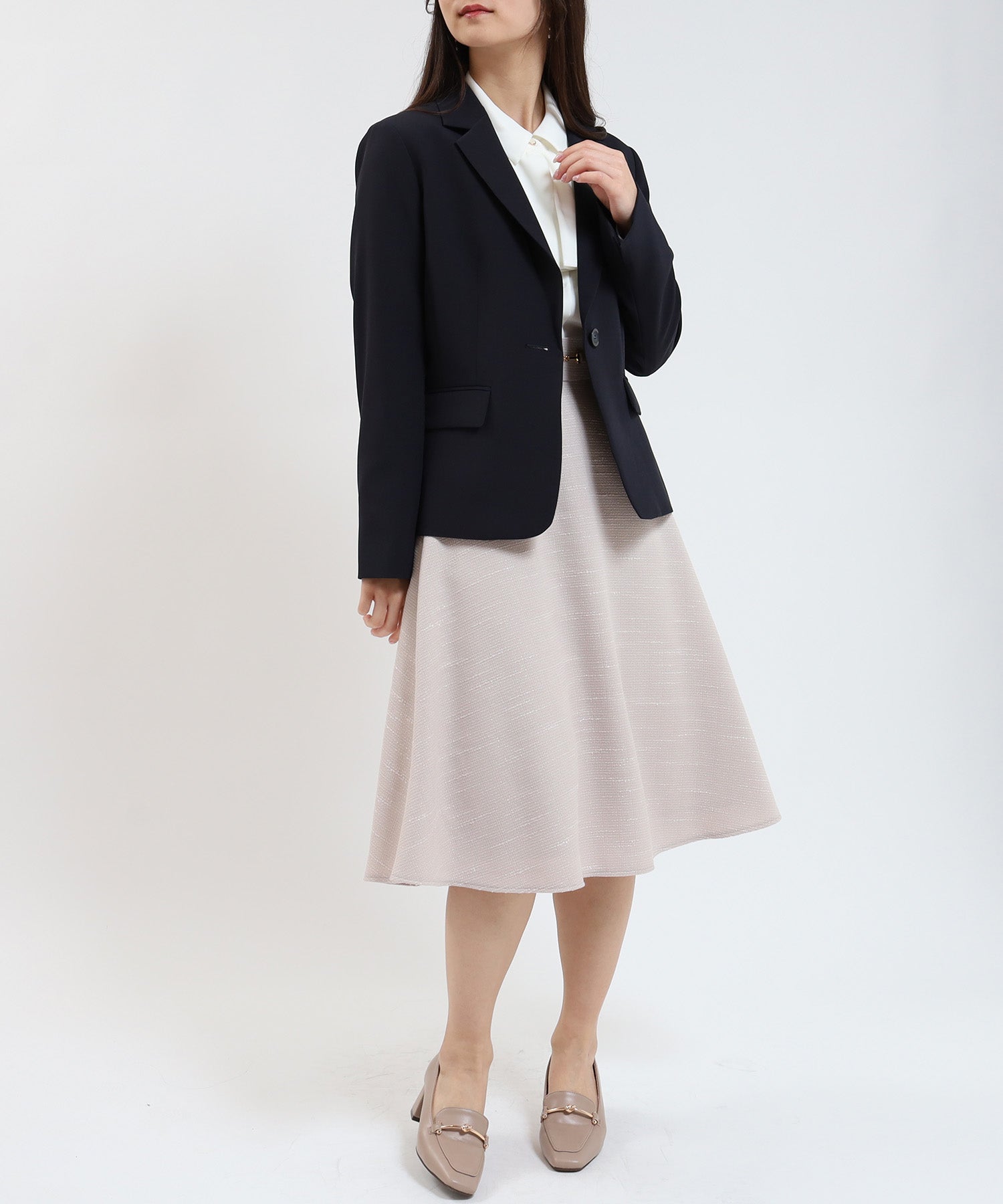 ネイビー model:160cm/骨格ウェーブ 着用サイズ:M