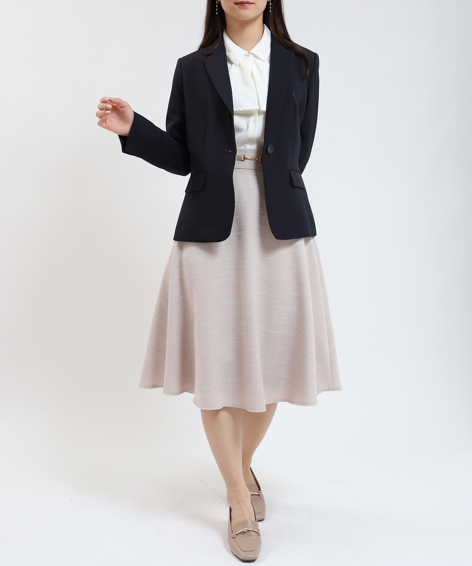 ネイビー model:160cm/骨格ウェーブ 着用サイズ:M