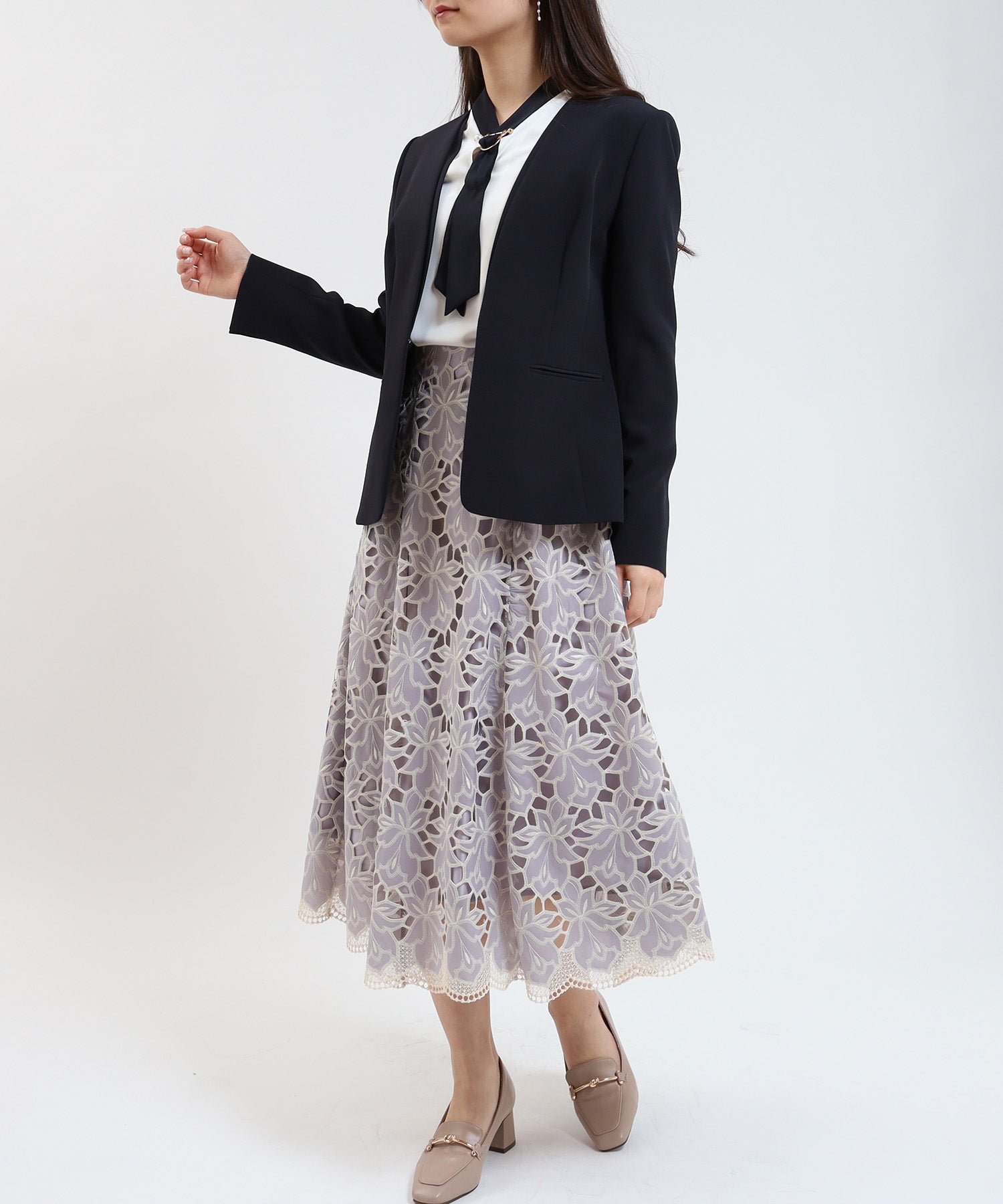 ネイビー model:160cm/骨格ウェーブ 着用サイズ:M