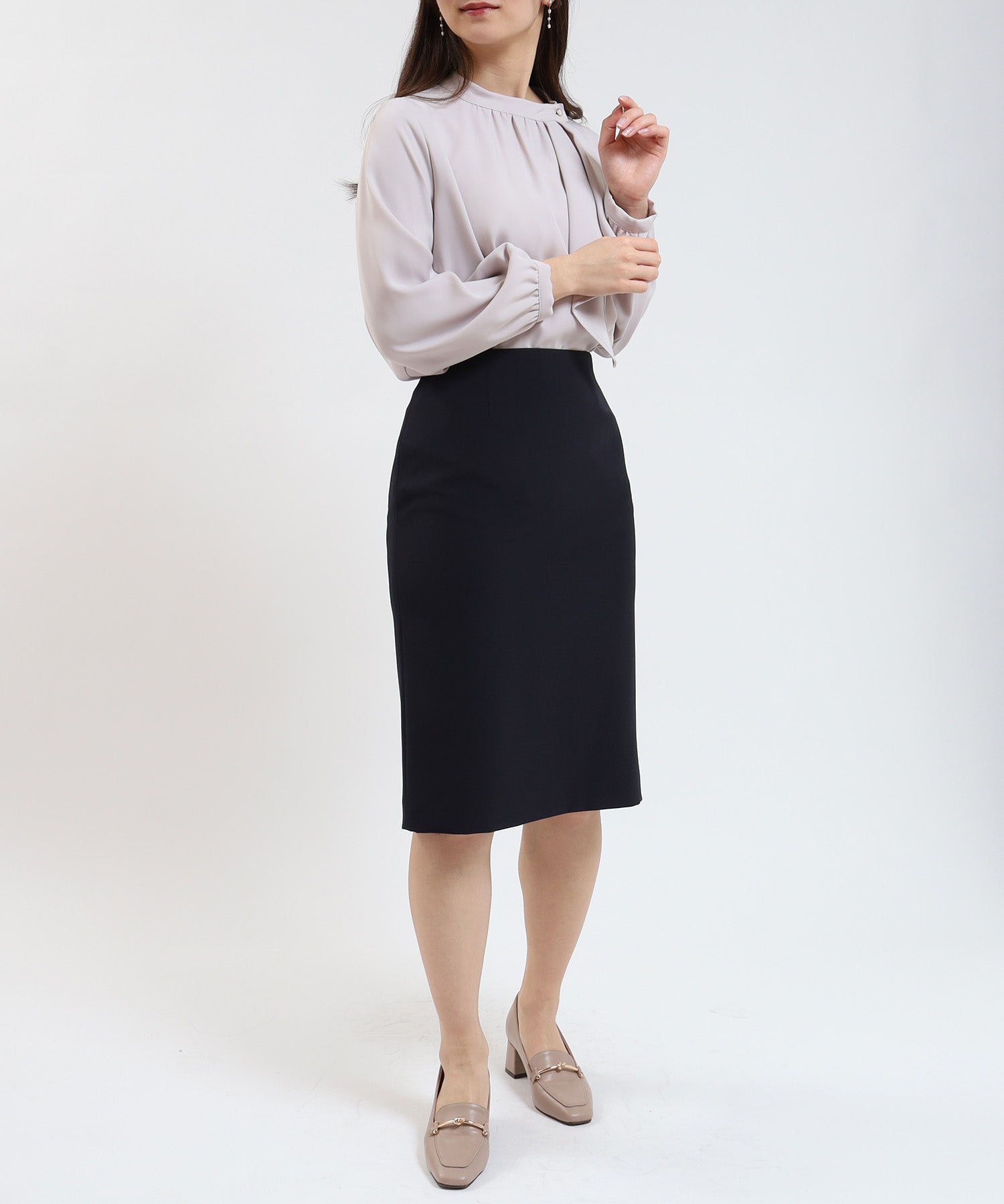ネイビー model:160cm/骨格ウェーブ 着用サイズ:M