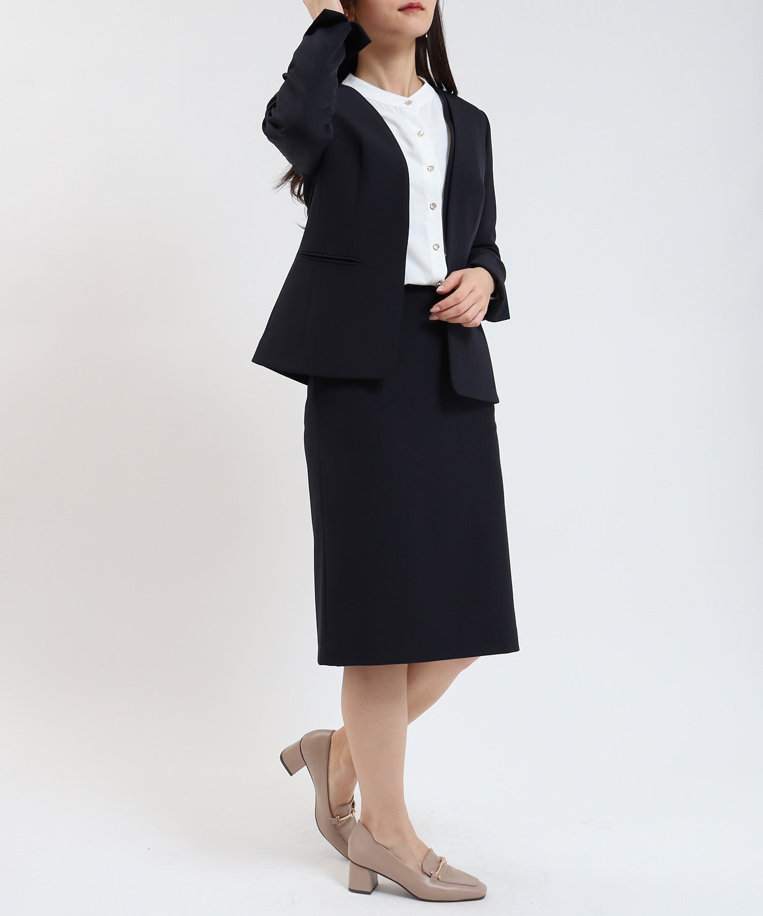 ネイビー model:160cm/骨格ウェーブ 着用サイズ:M