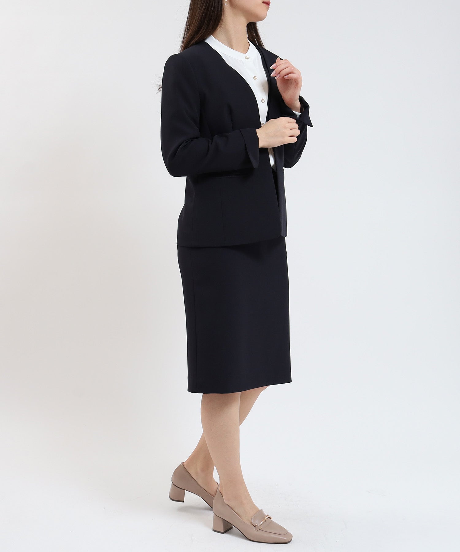 ネイビー model:160cm/骨格ウェーブ 着用サイズ:M