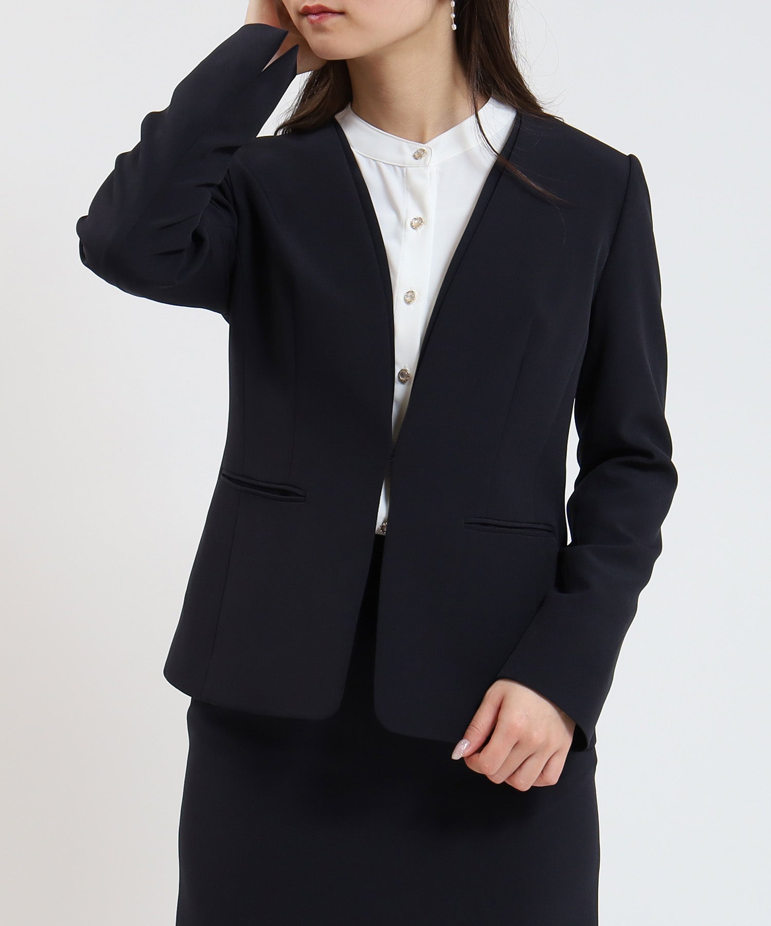 ネイビー model:160cm/骨格ウェーブ 着用サイズ:M