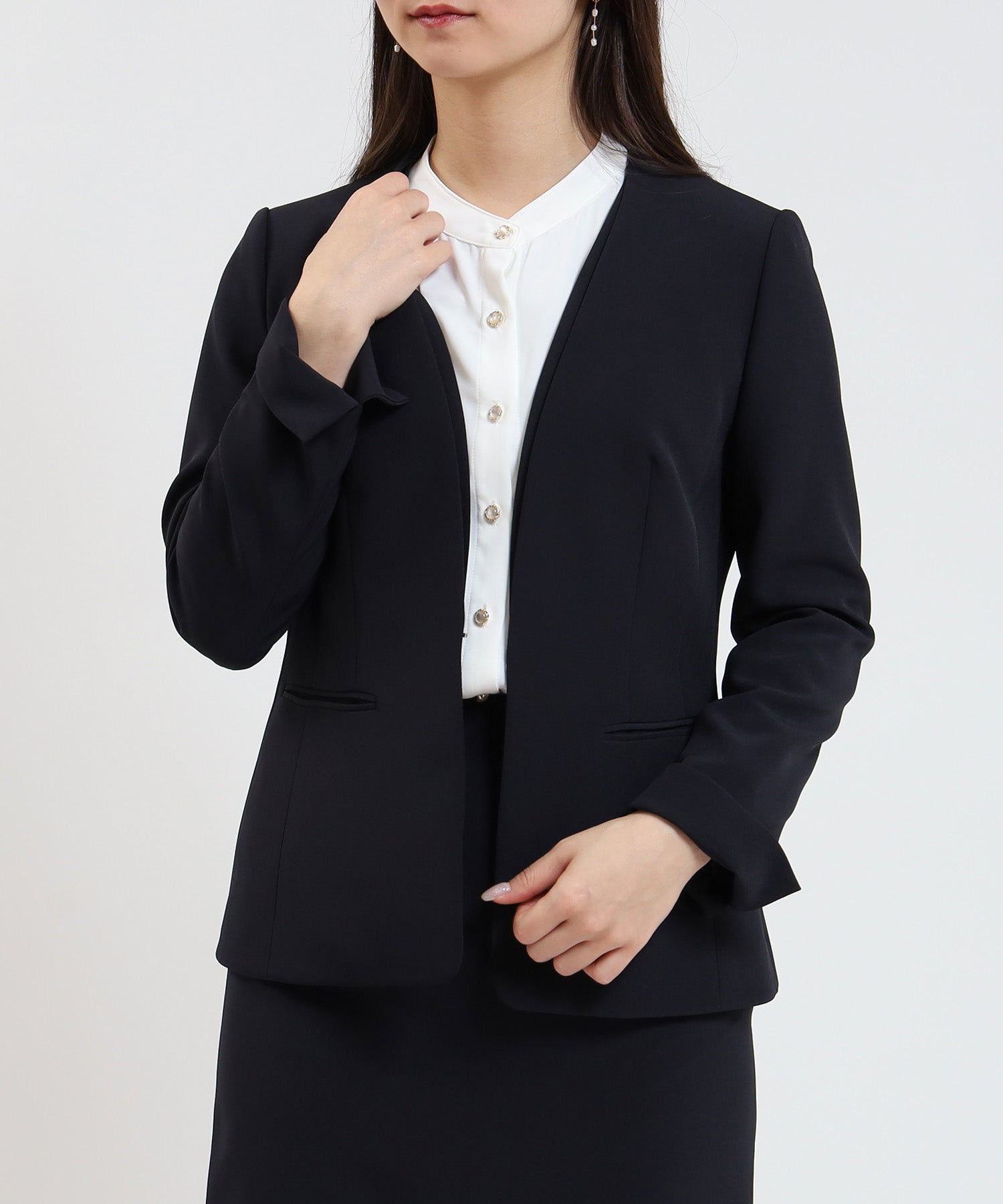 ネイビー model:160cm/骨格ウェーブ 着用サイズ:M