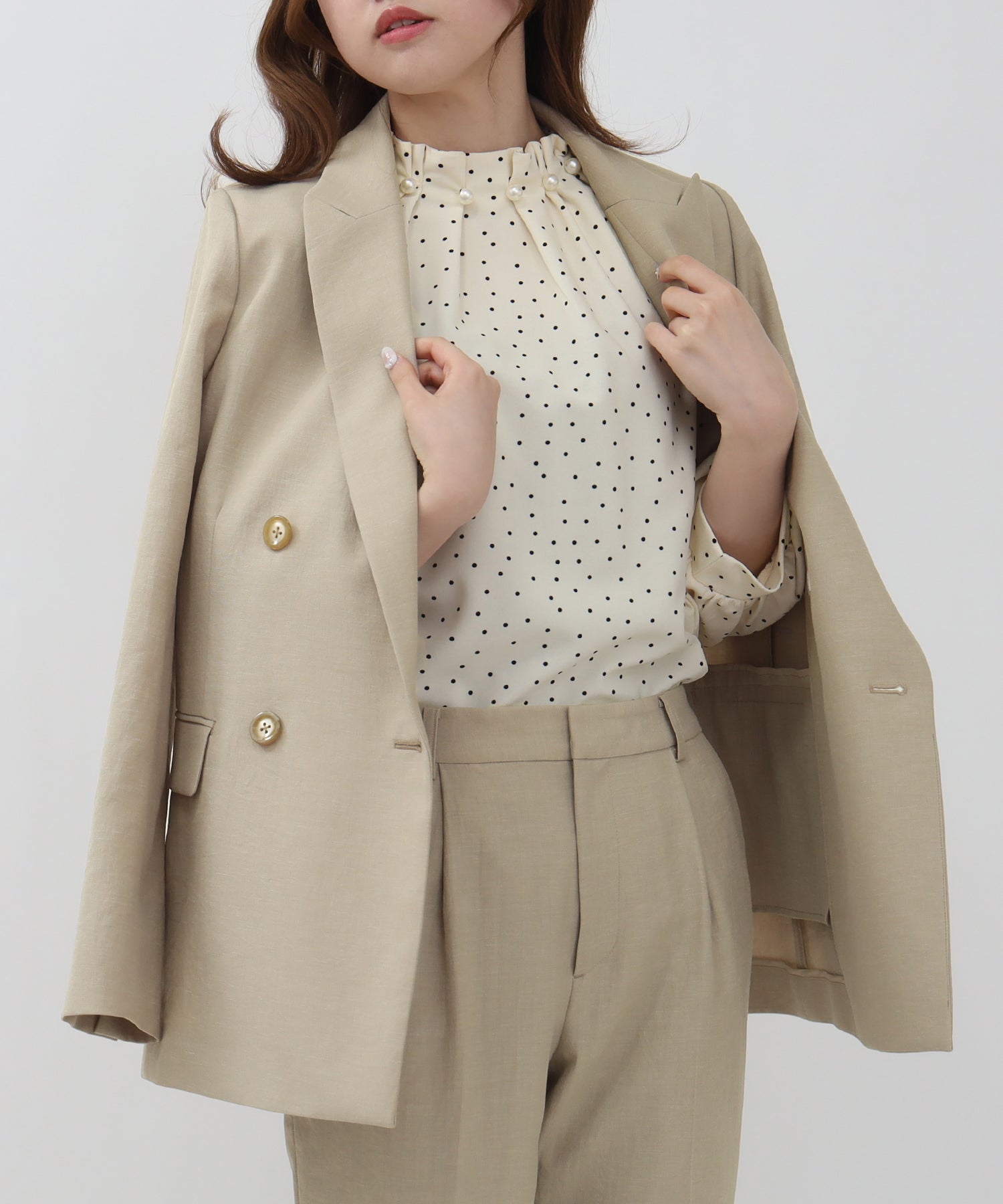 ベージュ model:161 着用サイズ:M