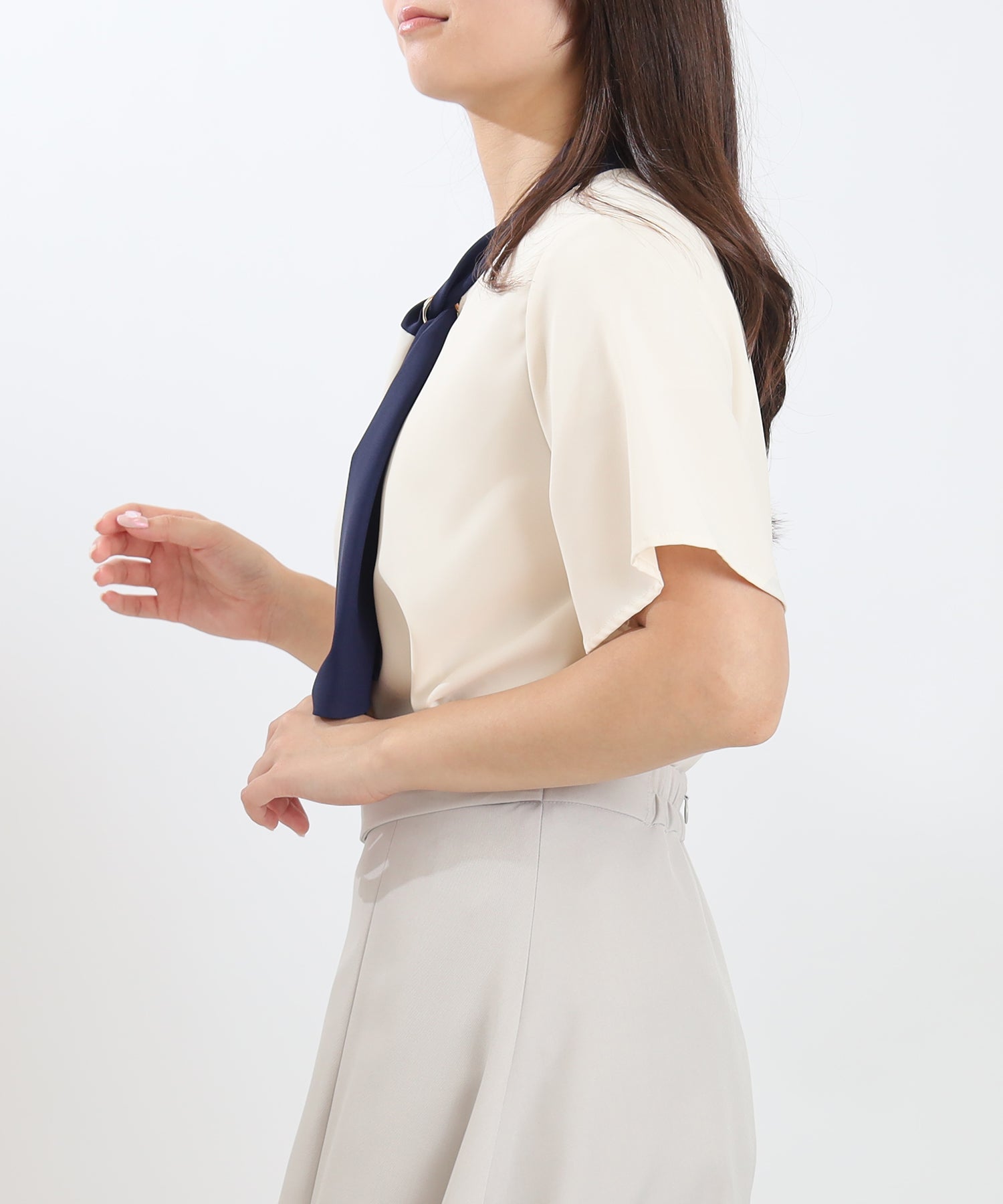 ホワイト×ネイビー model:160cm 着用サイズ:M
