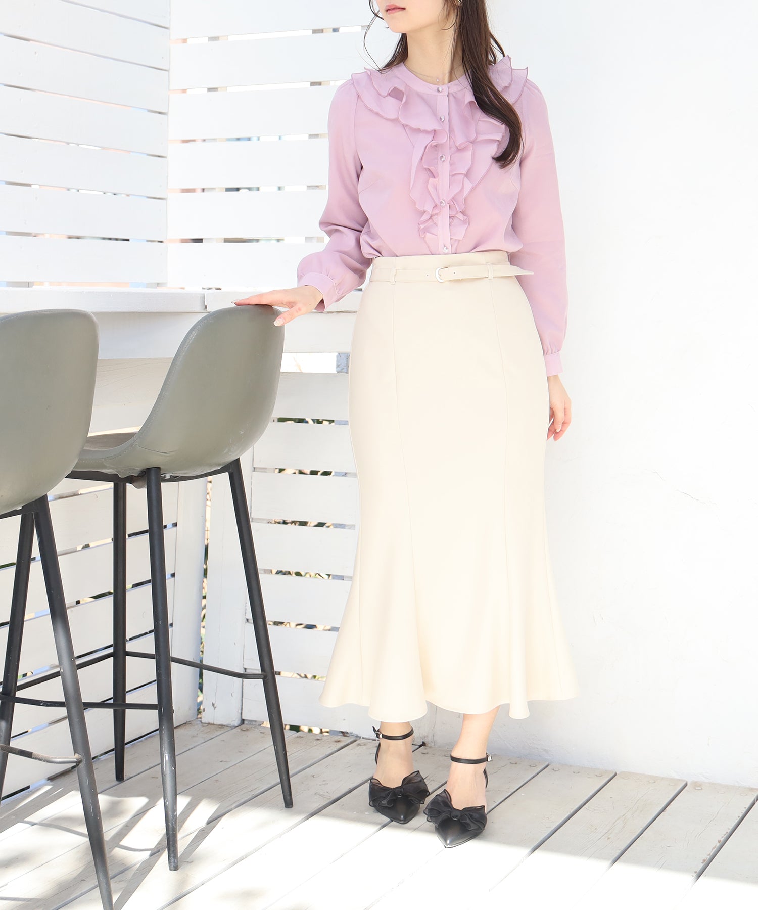 ベージュ model:160 着用サイズ:M