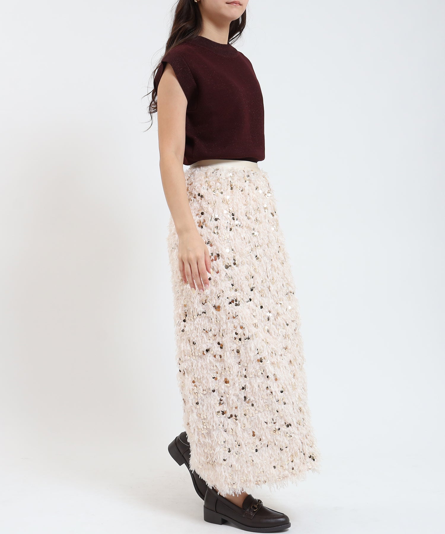 ベージュ model:156cm 着用サイズ:M