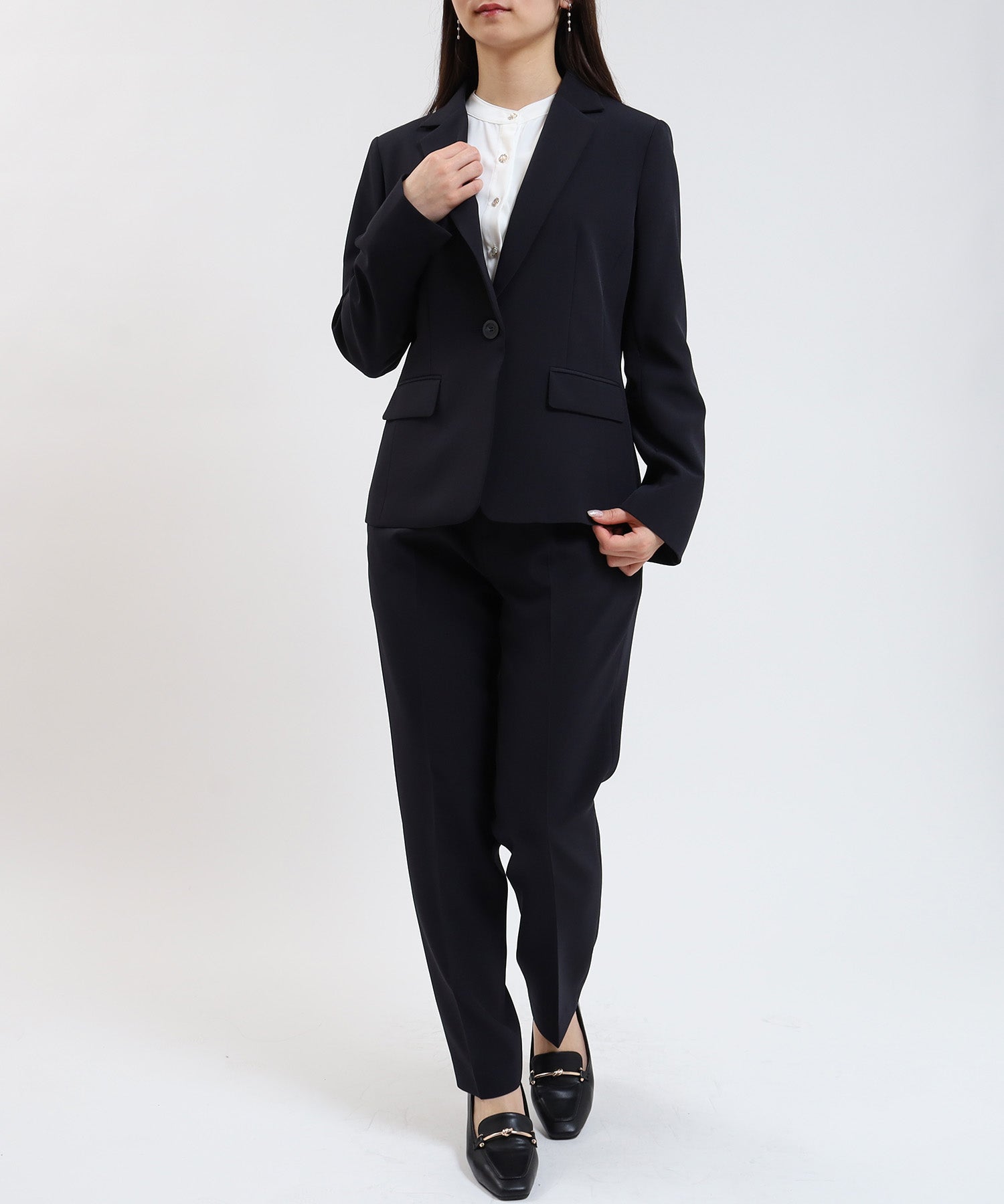 ネイビー model:160cm/骨格ウェーブ 着用サイズ:M