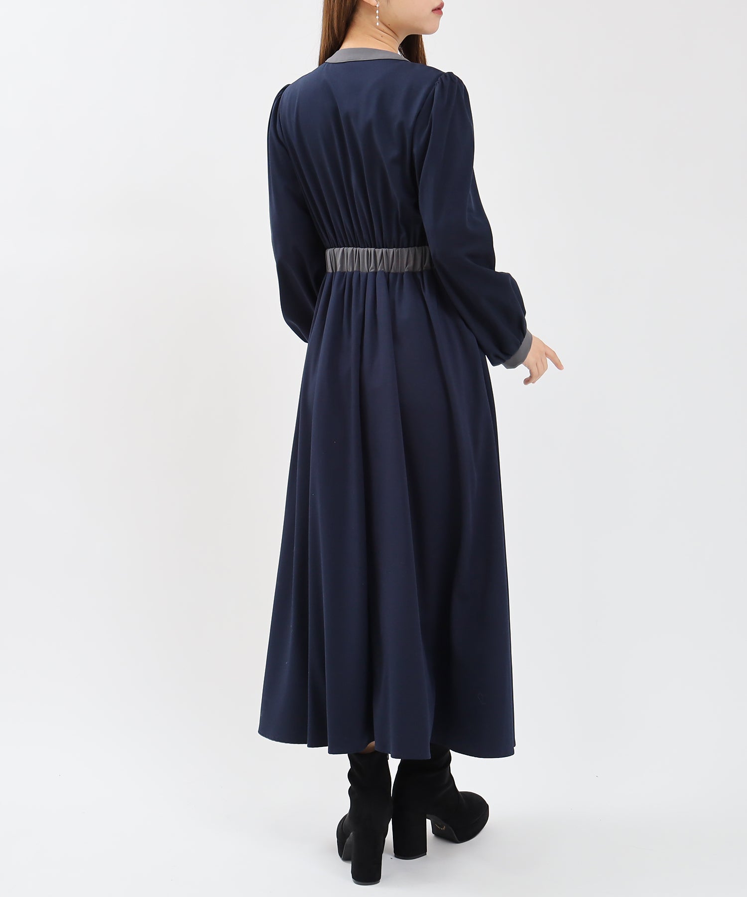 ネイビー×グレー model:155cm 着用サイズ:M