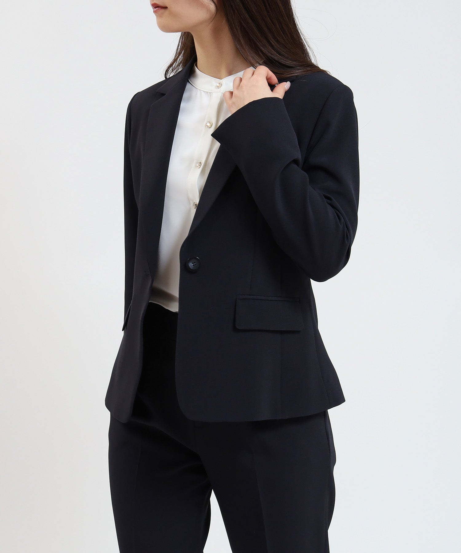ネイビー model:160cm/骨格ウェーブ 着用サイズ:M