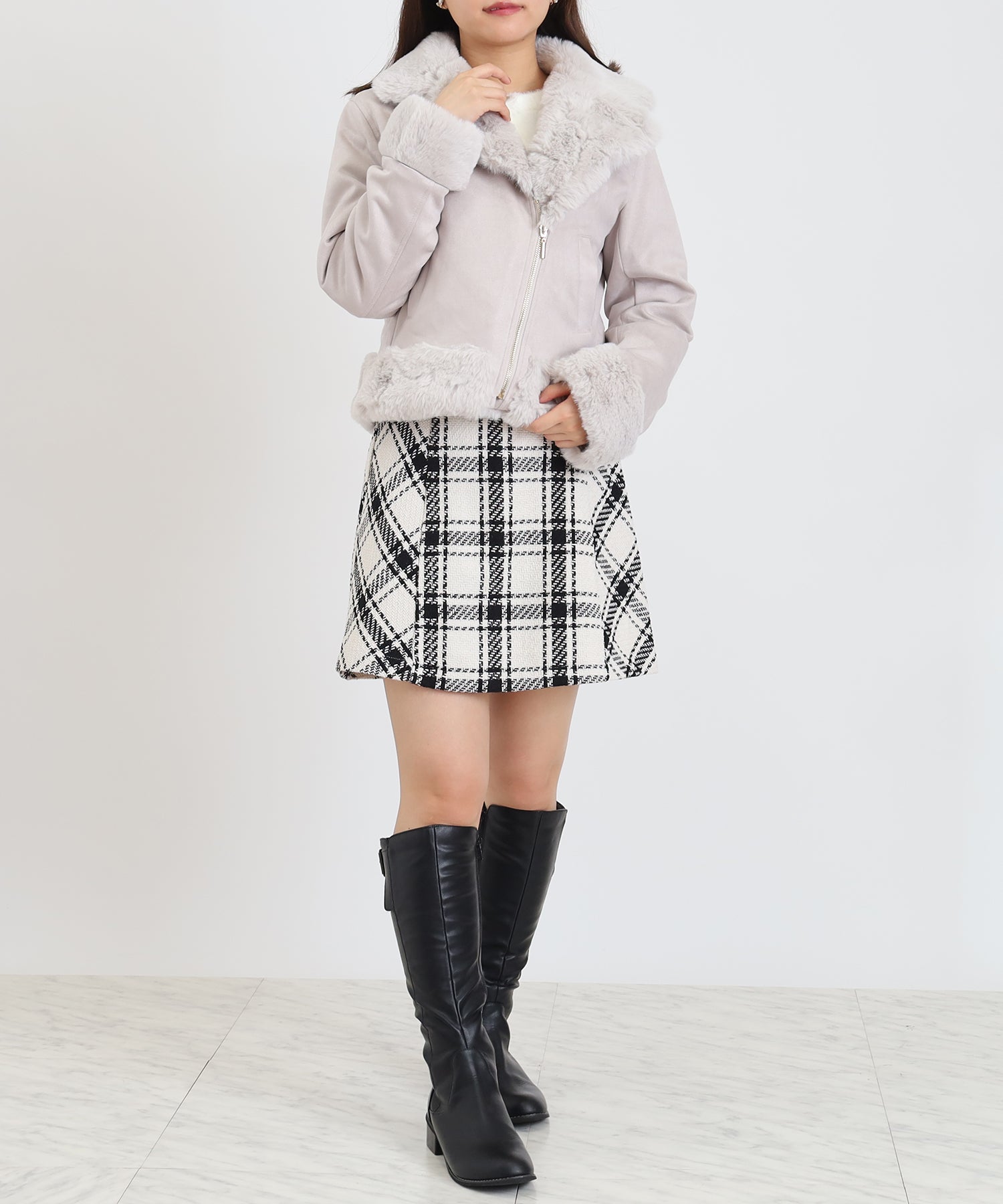 ライトグレー model:156cm  着用サイズ:M