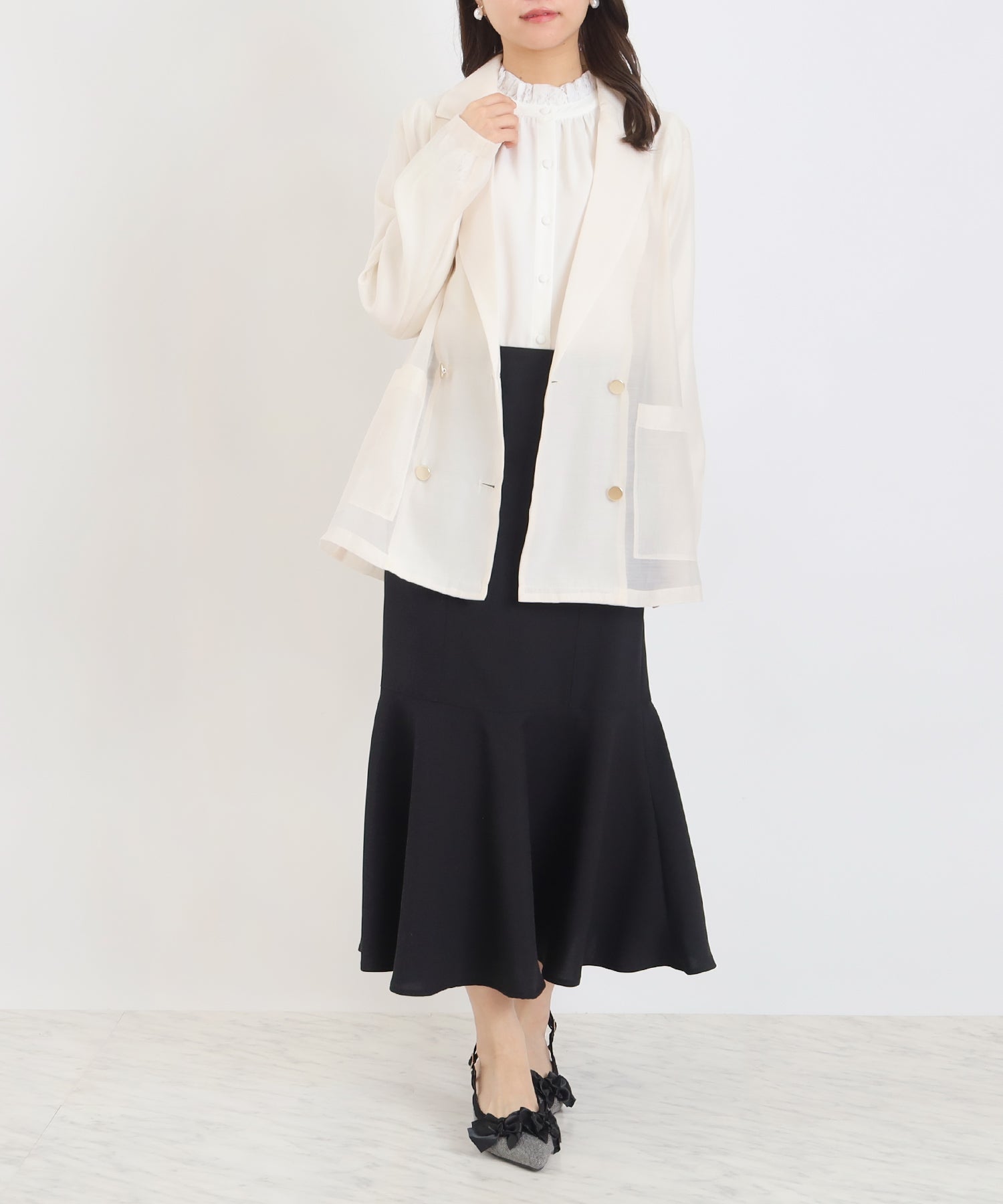 ベージュ model:156㎝ 着用サイズ:M