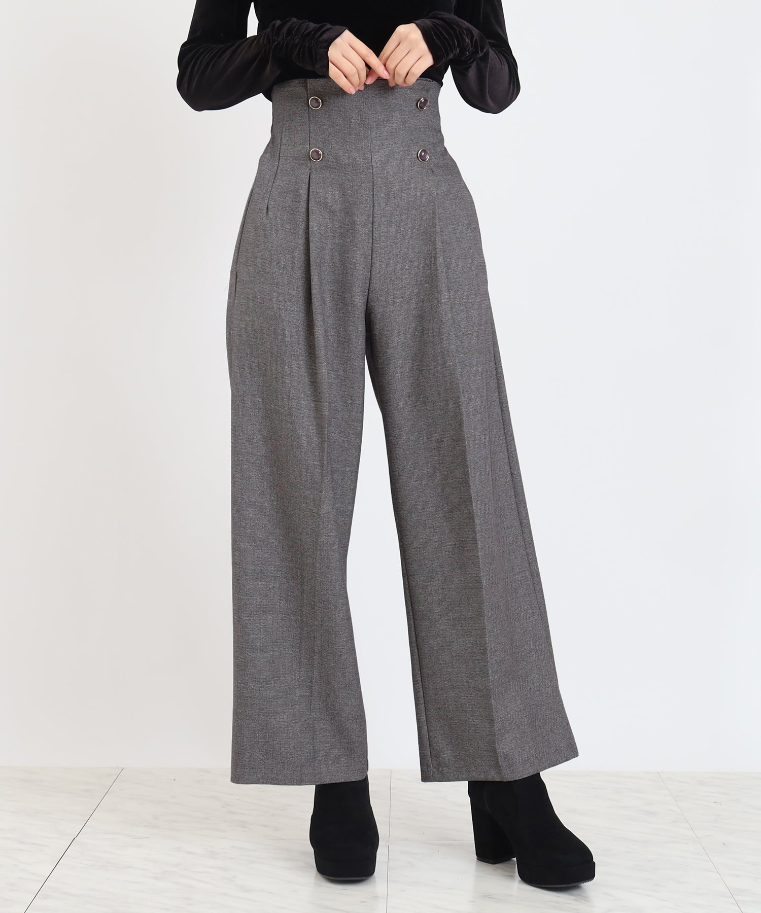 ライトグレー(千鳥格子柄※無地みえ)