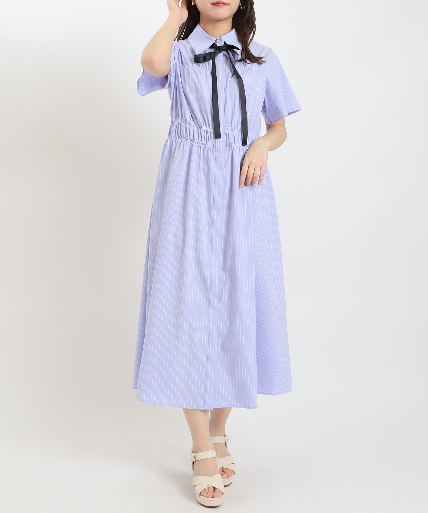 サックス model:156cm 骨格ウェーブ 着用サイズ:M