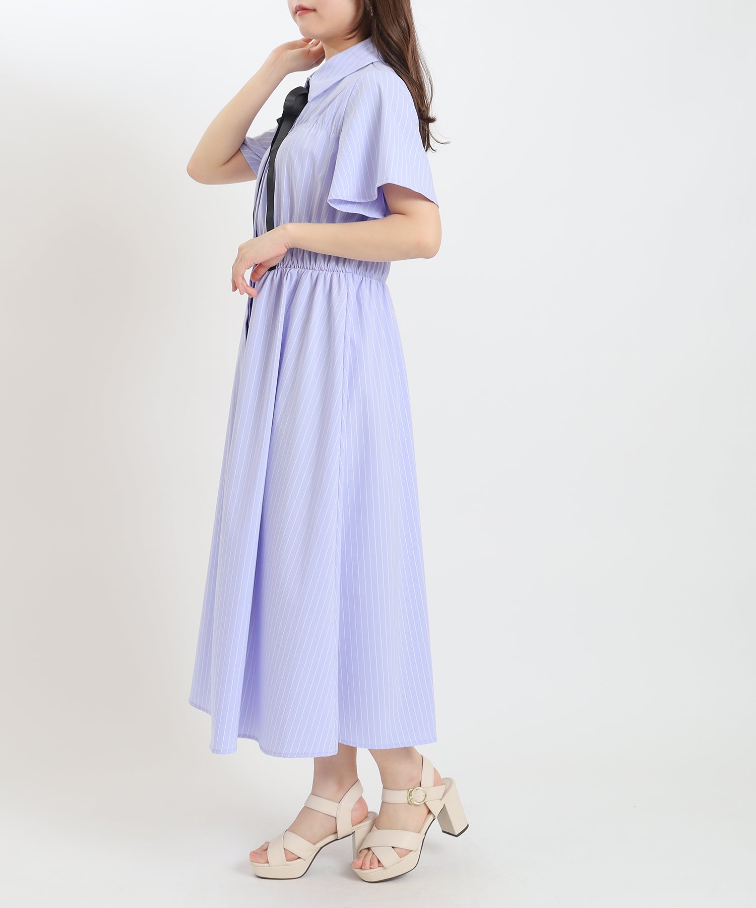 サックス model:156cm 骨格ウェーブ 着用サイズ:M