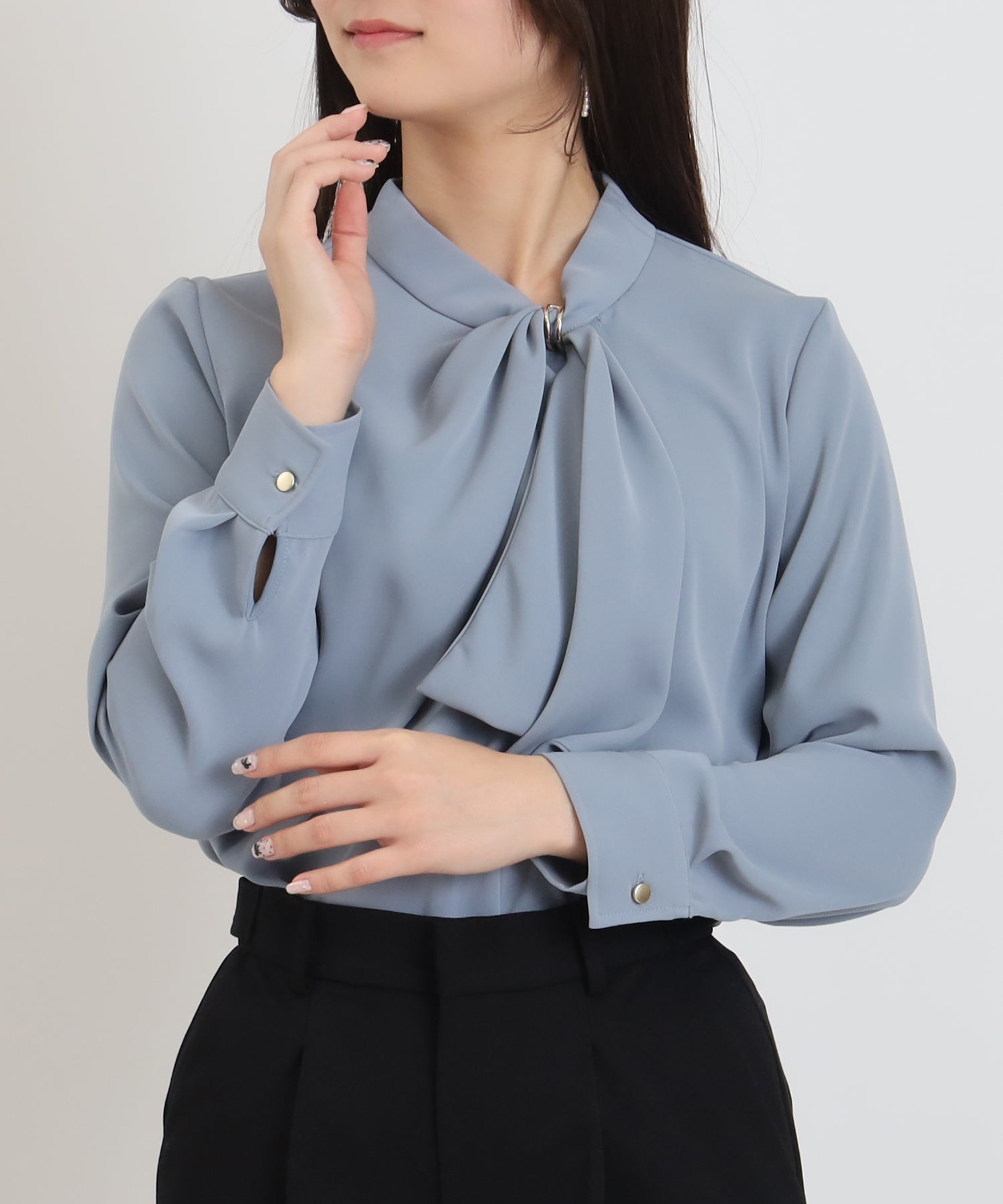 ダスティーブルー model:160cm 着用サイズ:M