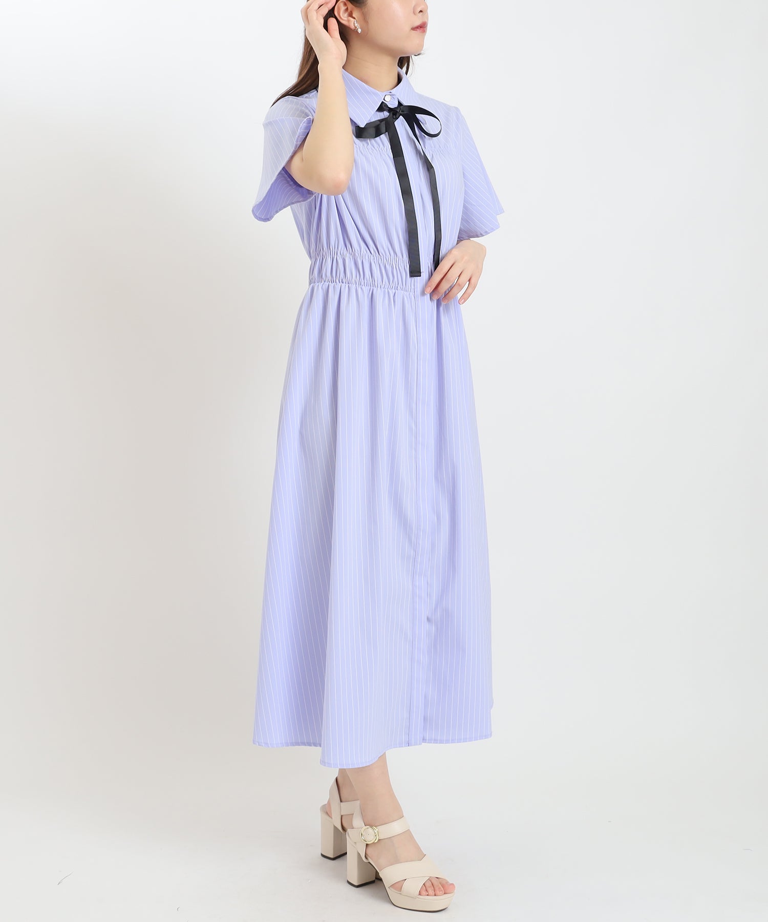サックス model:156cm 骨格ウェーブ 着用サイズ:M