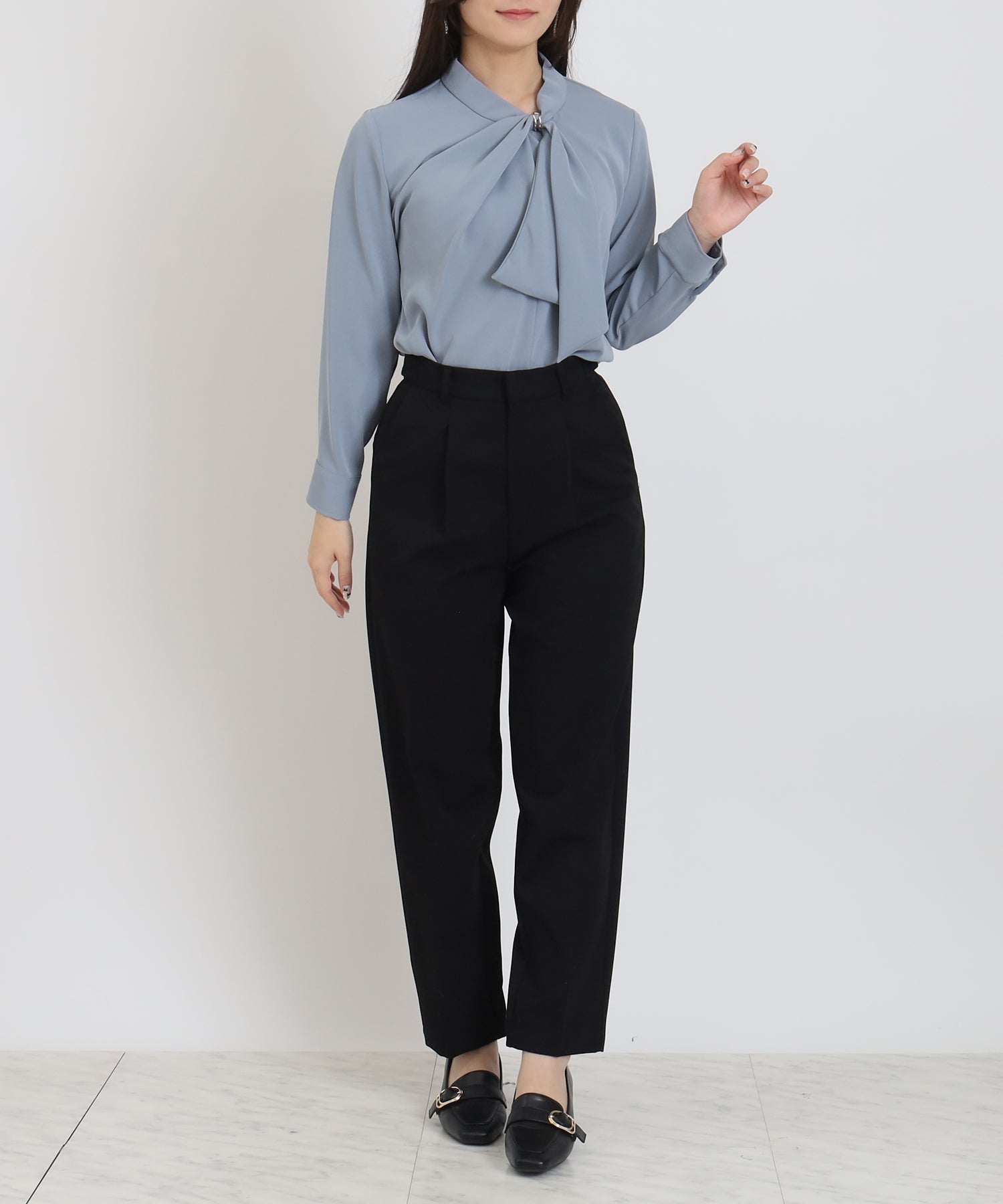 ダスティーブルー model:160cm 着用サイズ:M