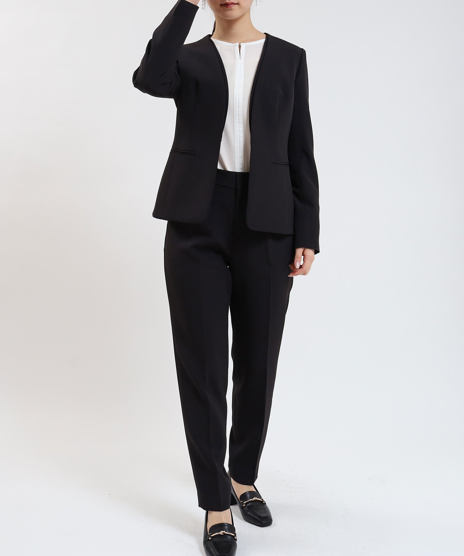 ブラック model:160cm/骨格ウェーブ 着用サイズ:M