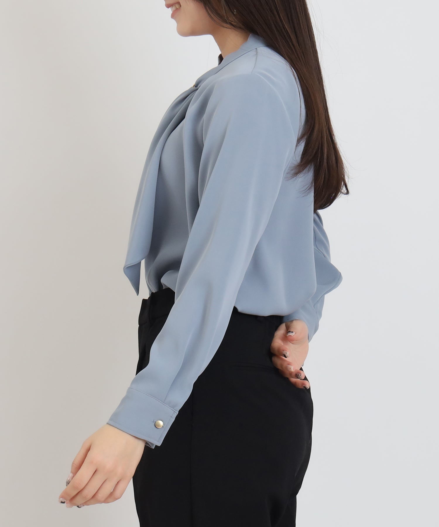 ダスティーブルー model:160cm 着用サイズ:M