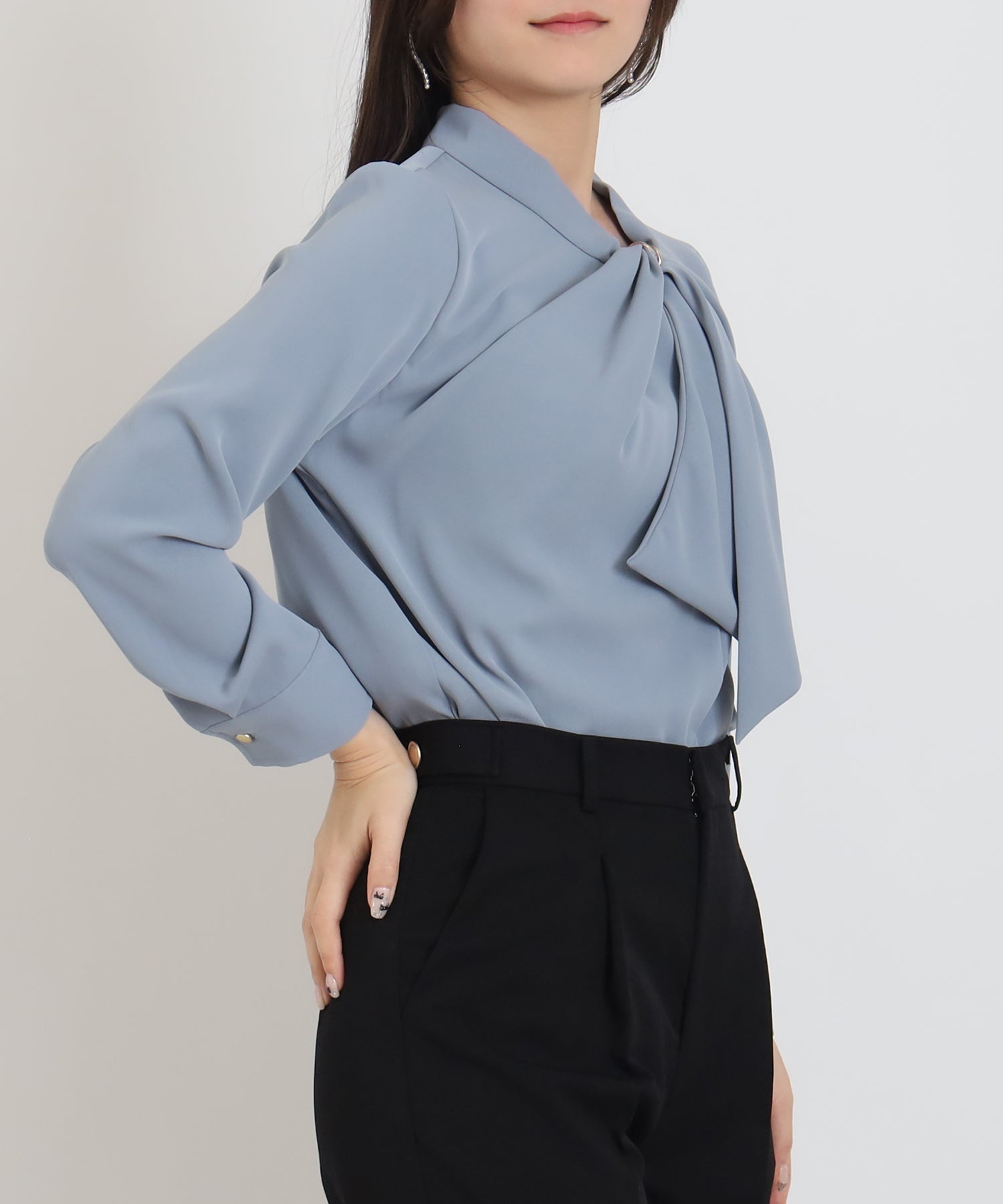 ダスティーブルー model:160cm 着用サイズ:M