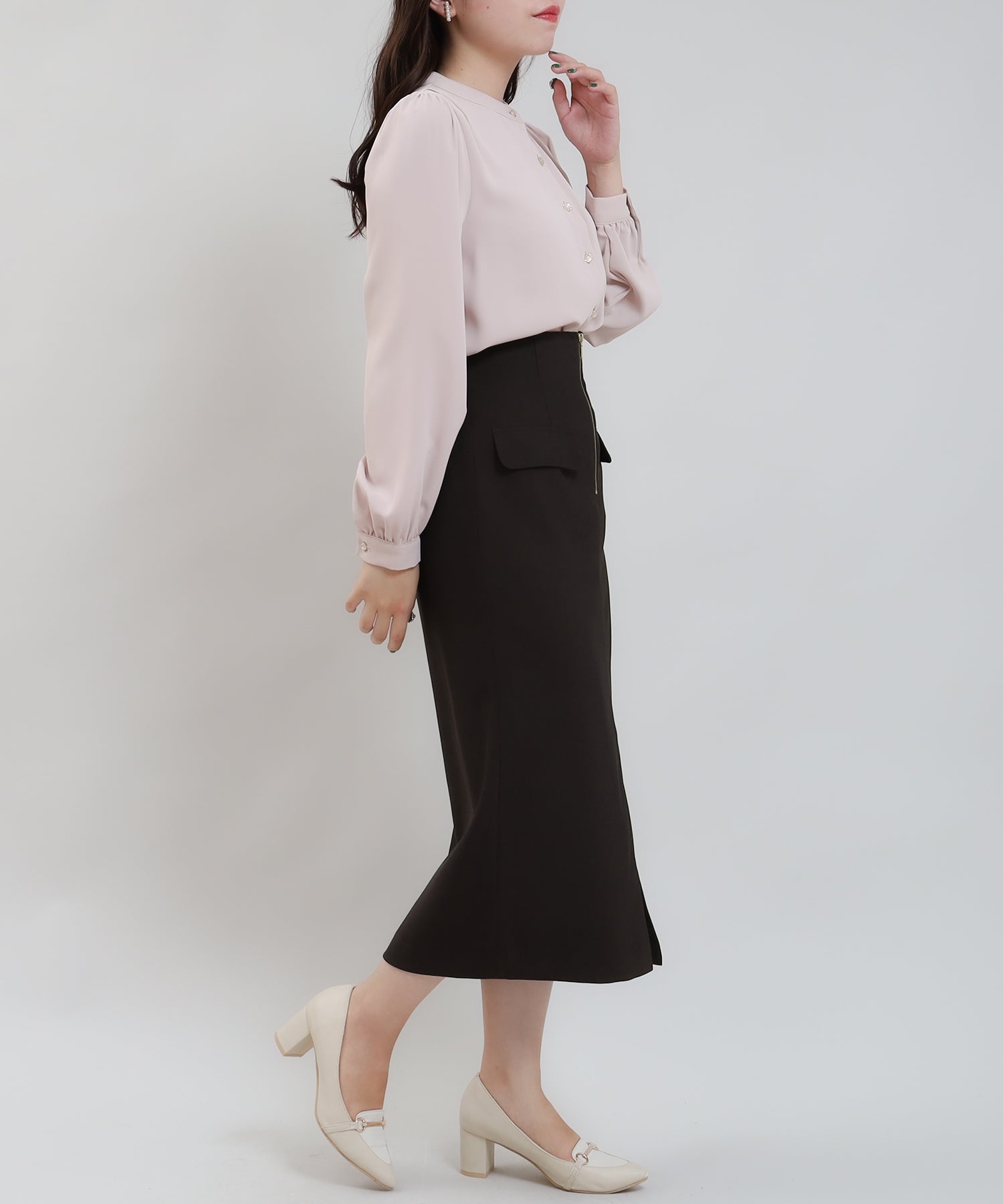 ピンクベージュ model:156cm 着用サイズ:S