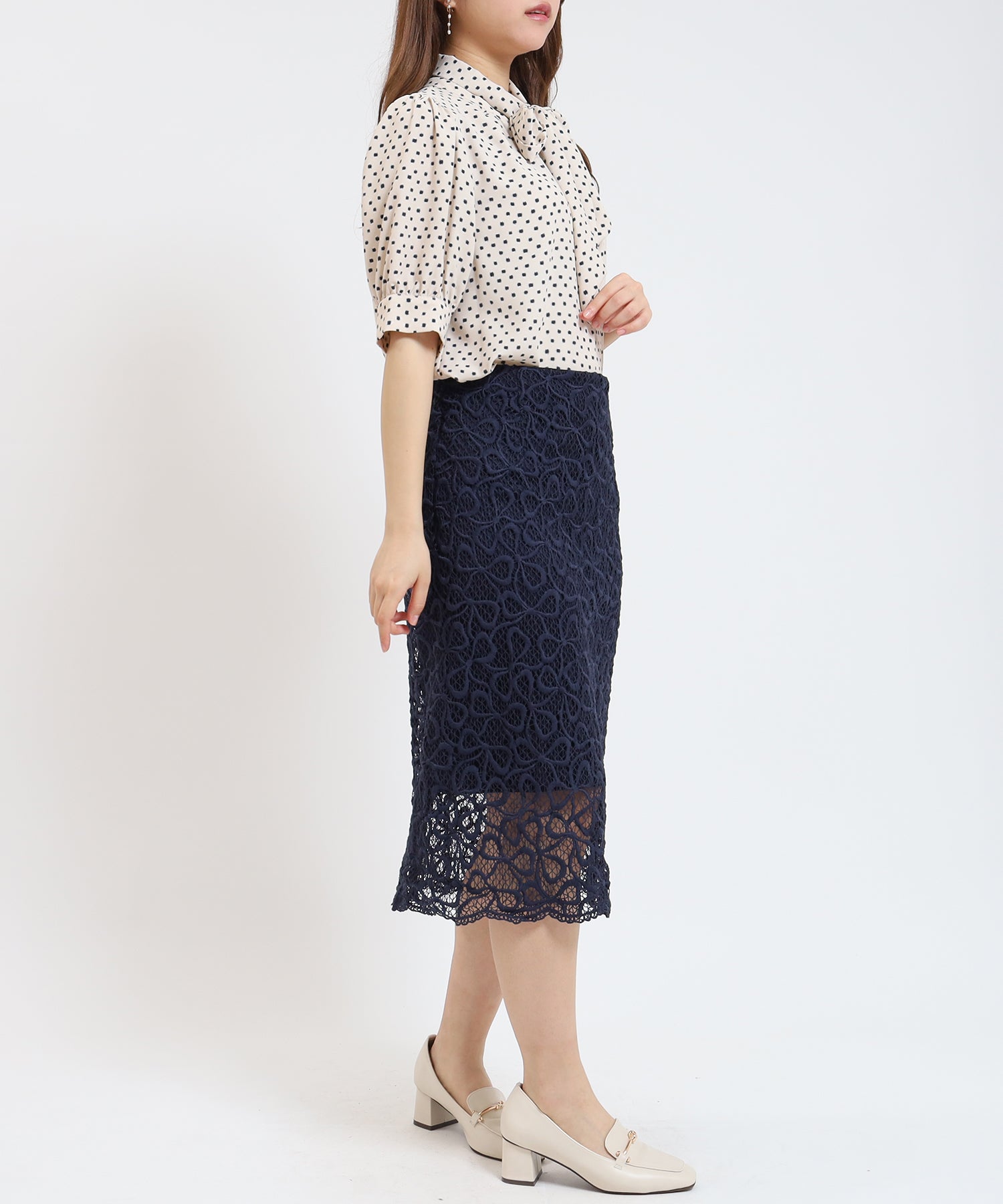 ネイビー model:155cm/骨格ウェーブ 着用サイズ:S