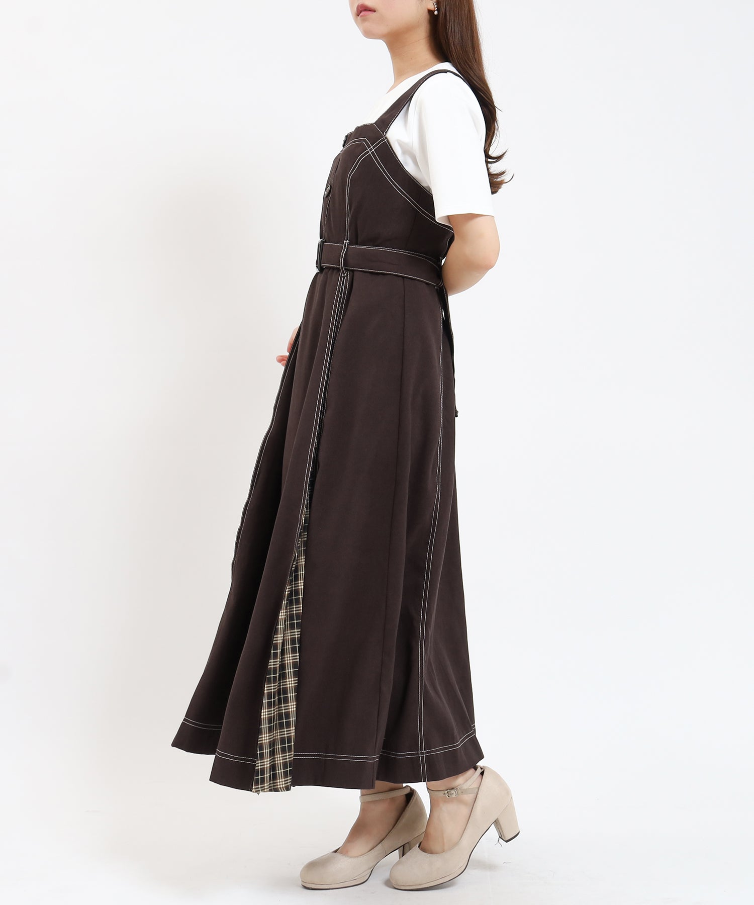 ブラウン model:155cm/骨格ウェーブ 着用サイズ:M