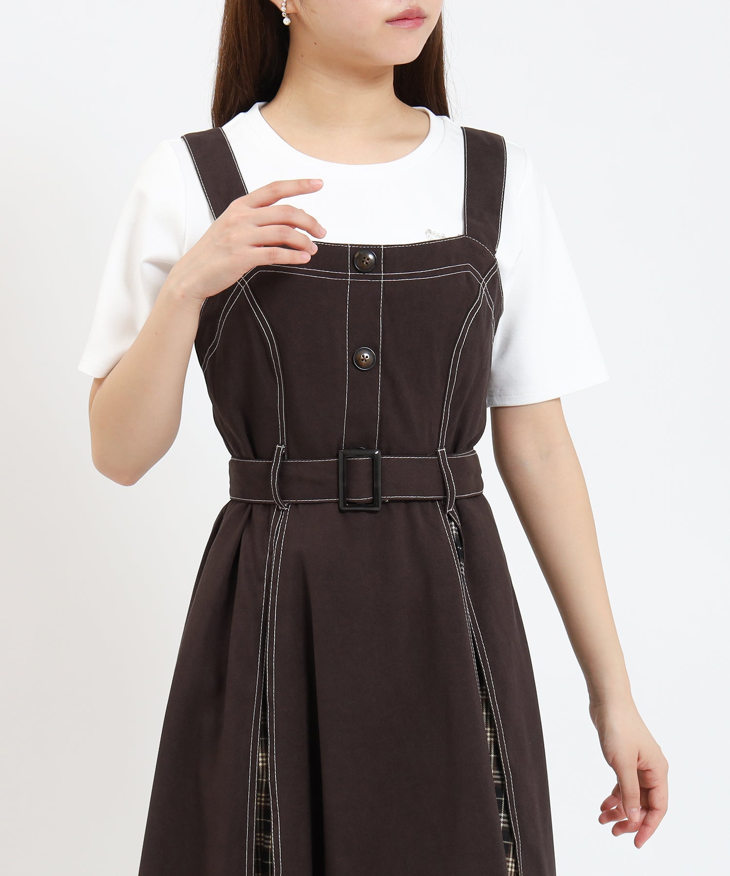 ブラウン model:155cm/骨格ウェーブ 着用サイズ:M
