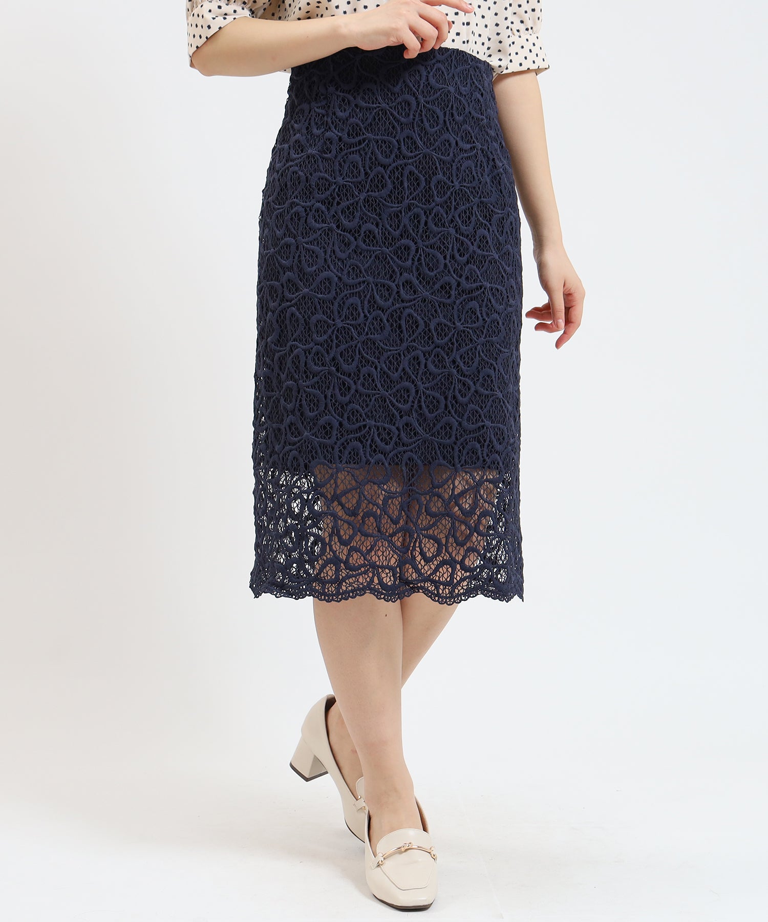 ネイビー model:155cm/骨格ウェーブ 着用サイズ:S