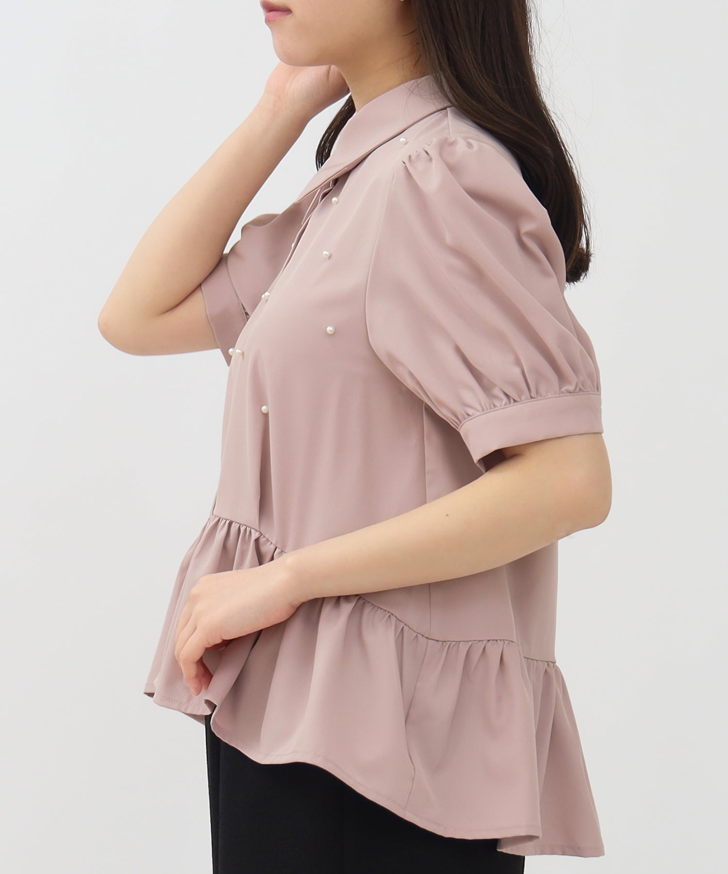 ピンクベージュ model:156cm 着用サイズ:M