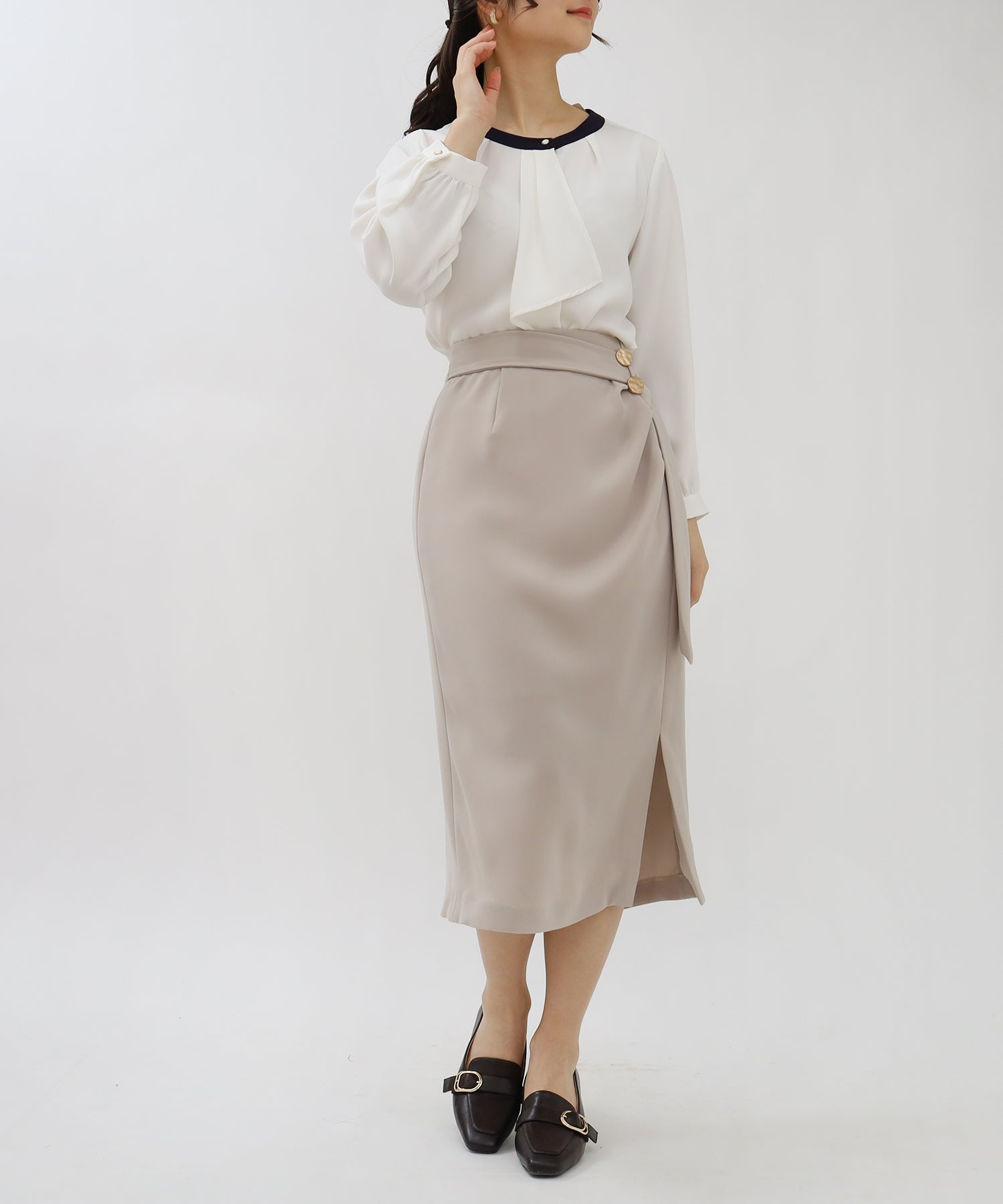 ベージュ model:160㎝ 着用サイズ:S