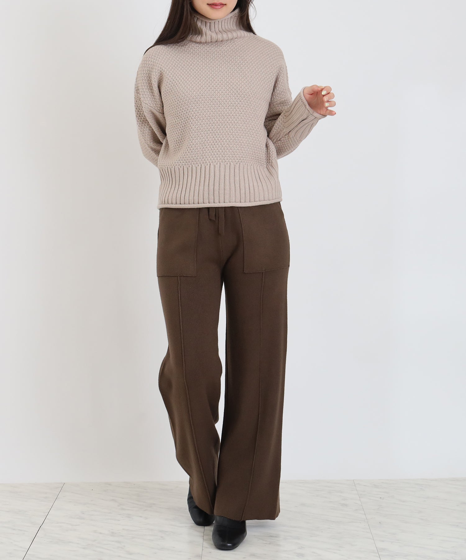 ベージュ model:160cm 着用サイズ:M