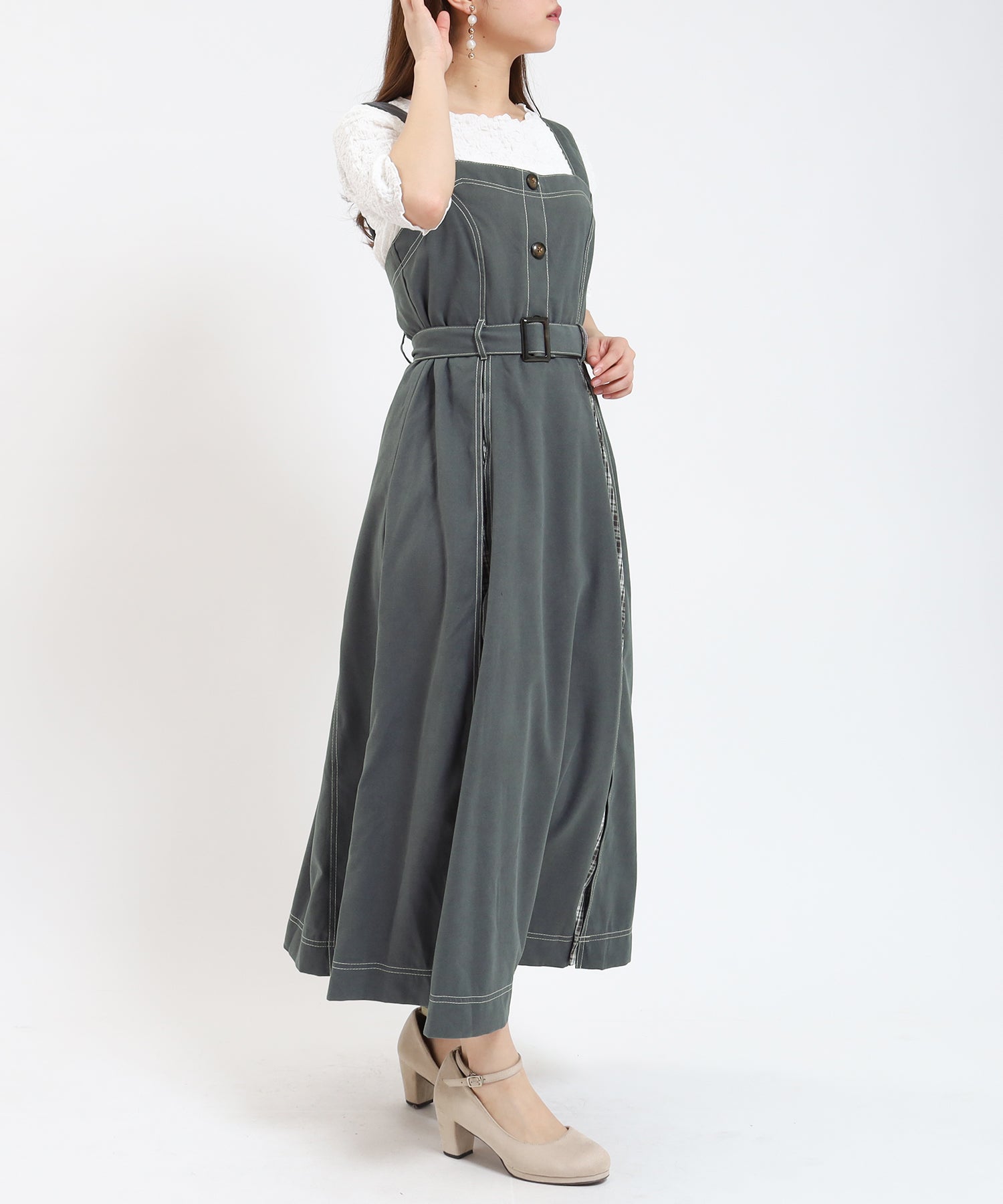チャコール model:155cm/骨格ウェーブ 着用サイズ:M