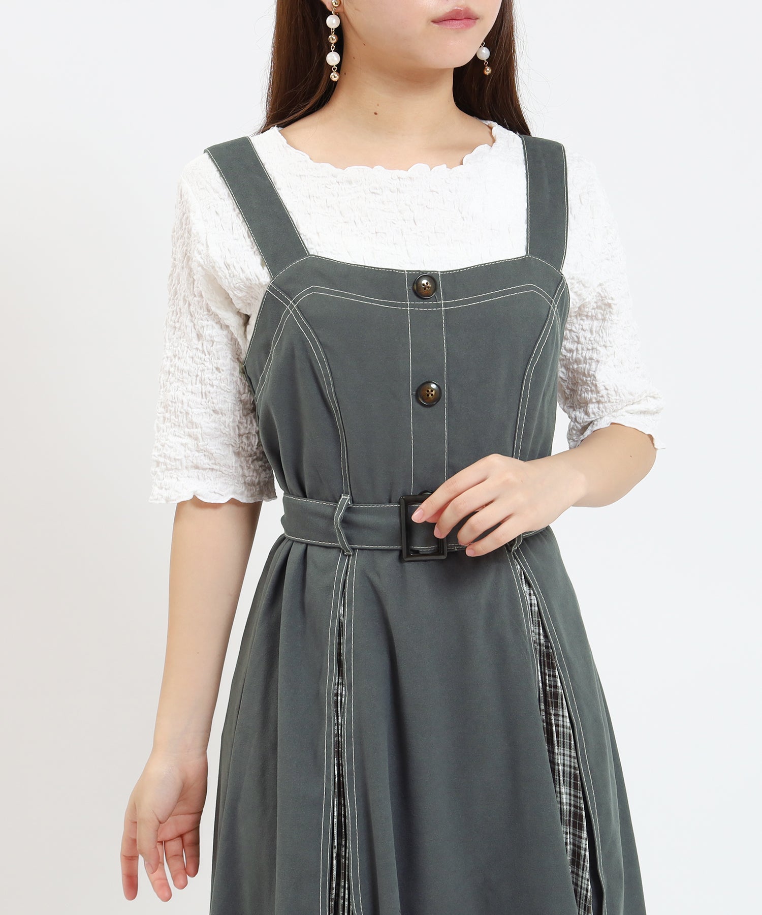チャコール model:155cm/骨格ウェーブ 着用サイズ:M