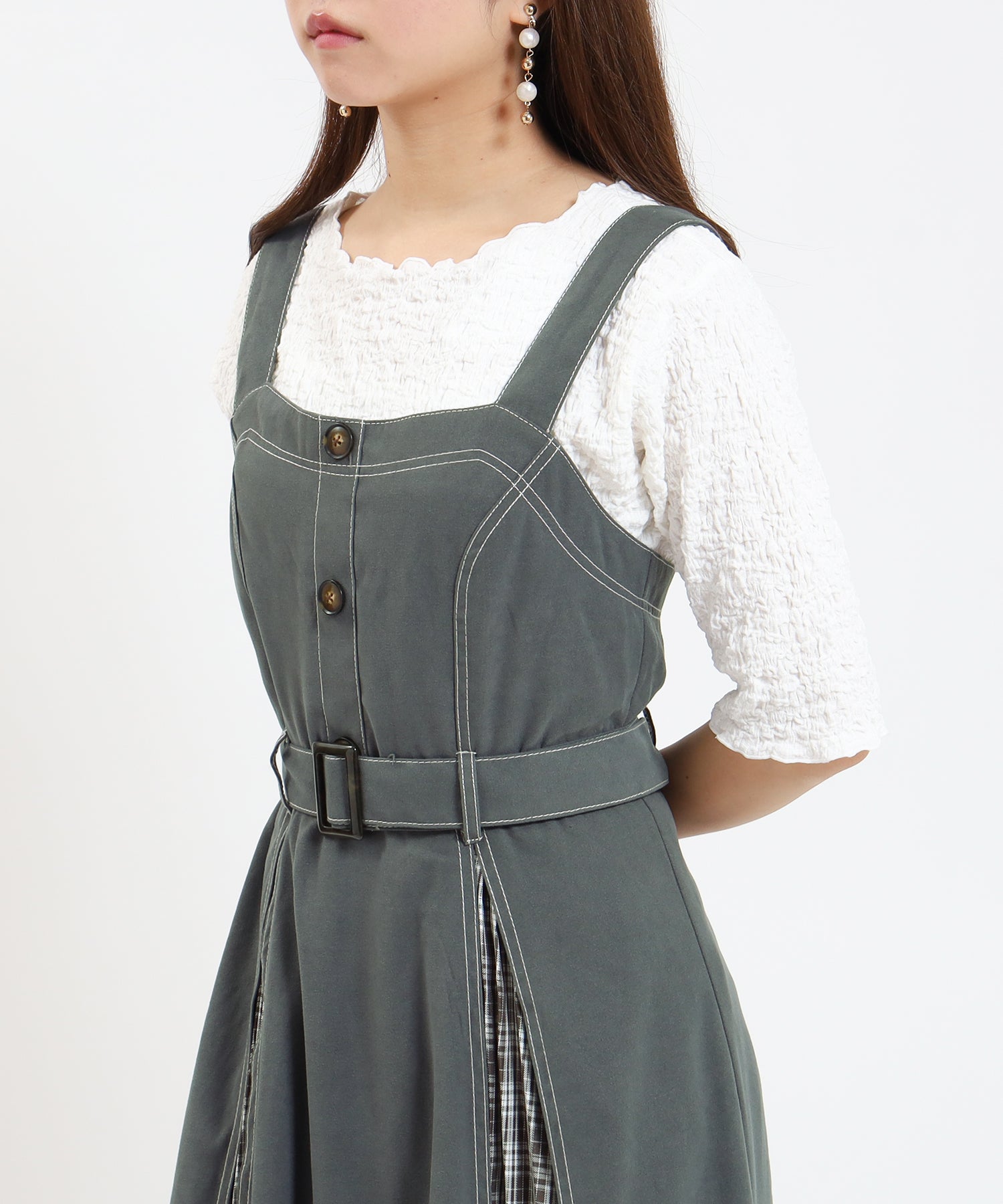 チャコール model:155cm/骨格ウェーブ 着用サイズ:M