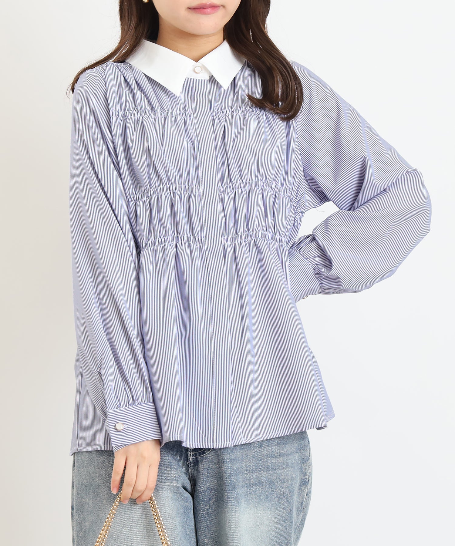 ホワイト×ブルー model:156cm 着用サイズ:M