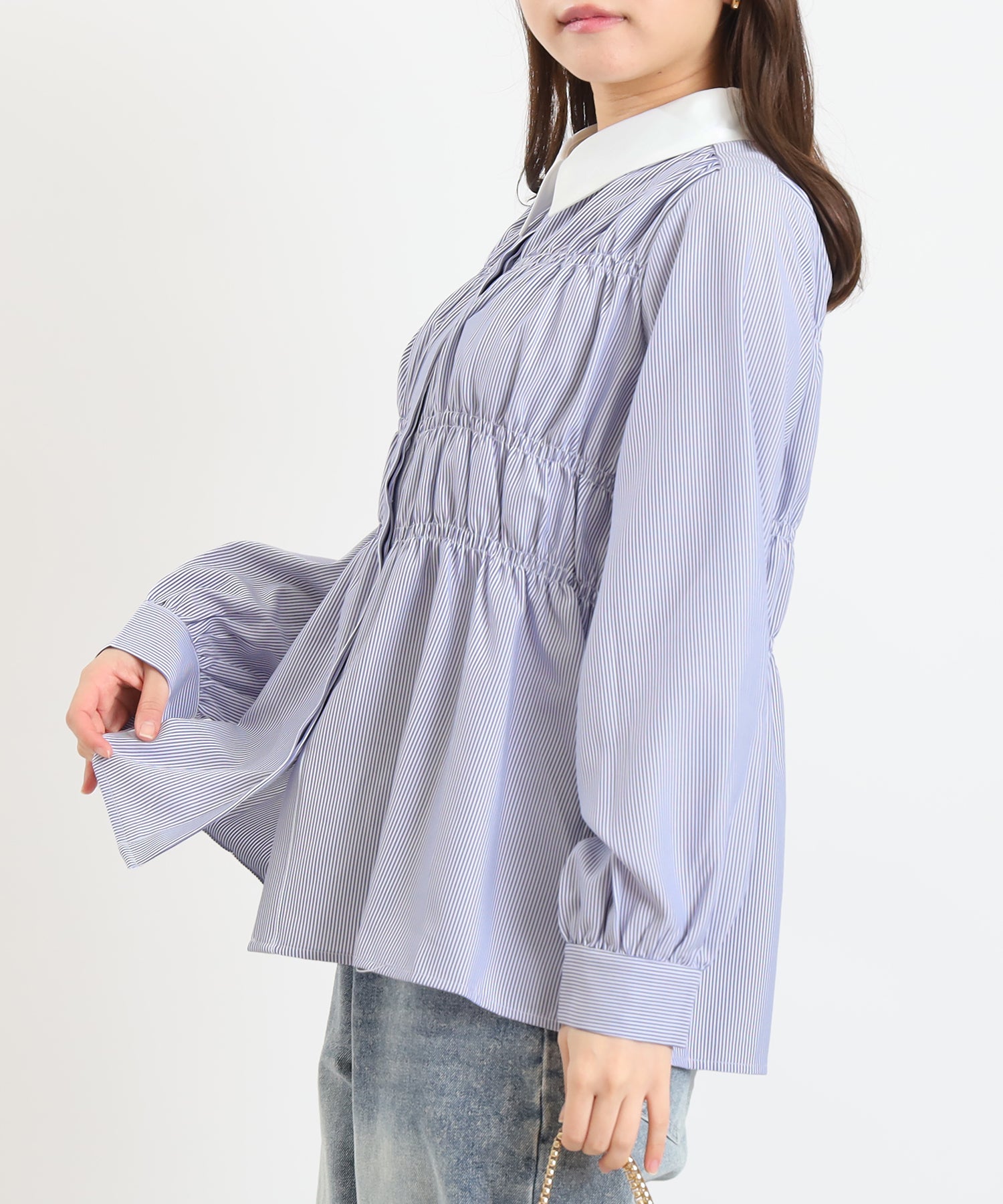 ホワイト×ブルー model:156cm 着用サイズ:M