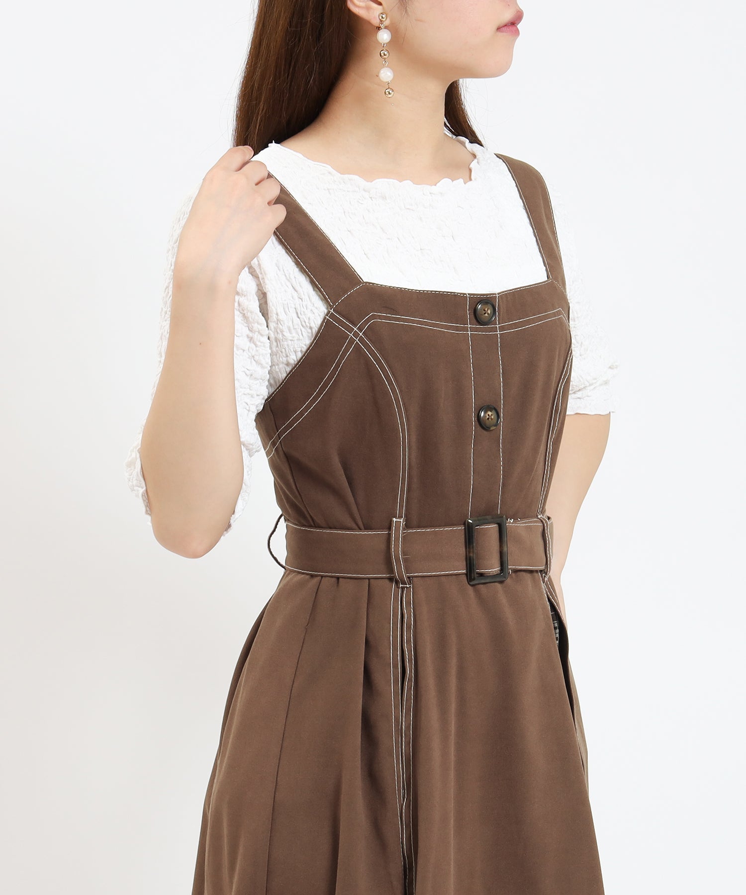 キャメル model:155cm/骨格ウェーブ 着用サイズ:M