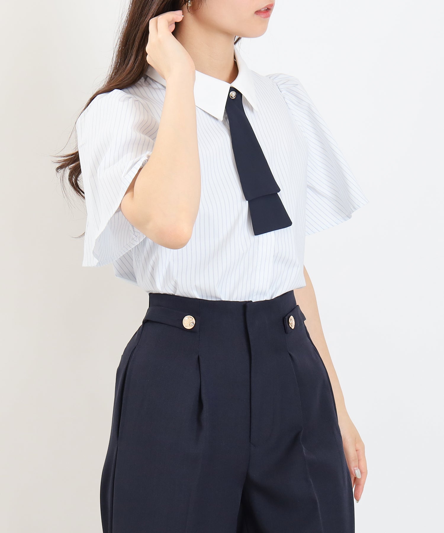 ホワイト×ブルー model:160cm 着用サイズ:M