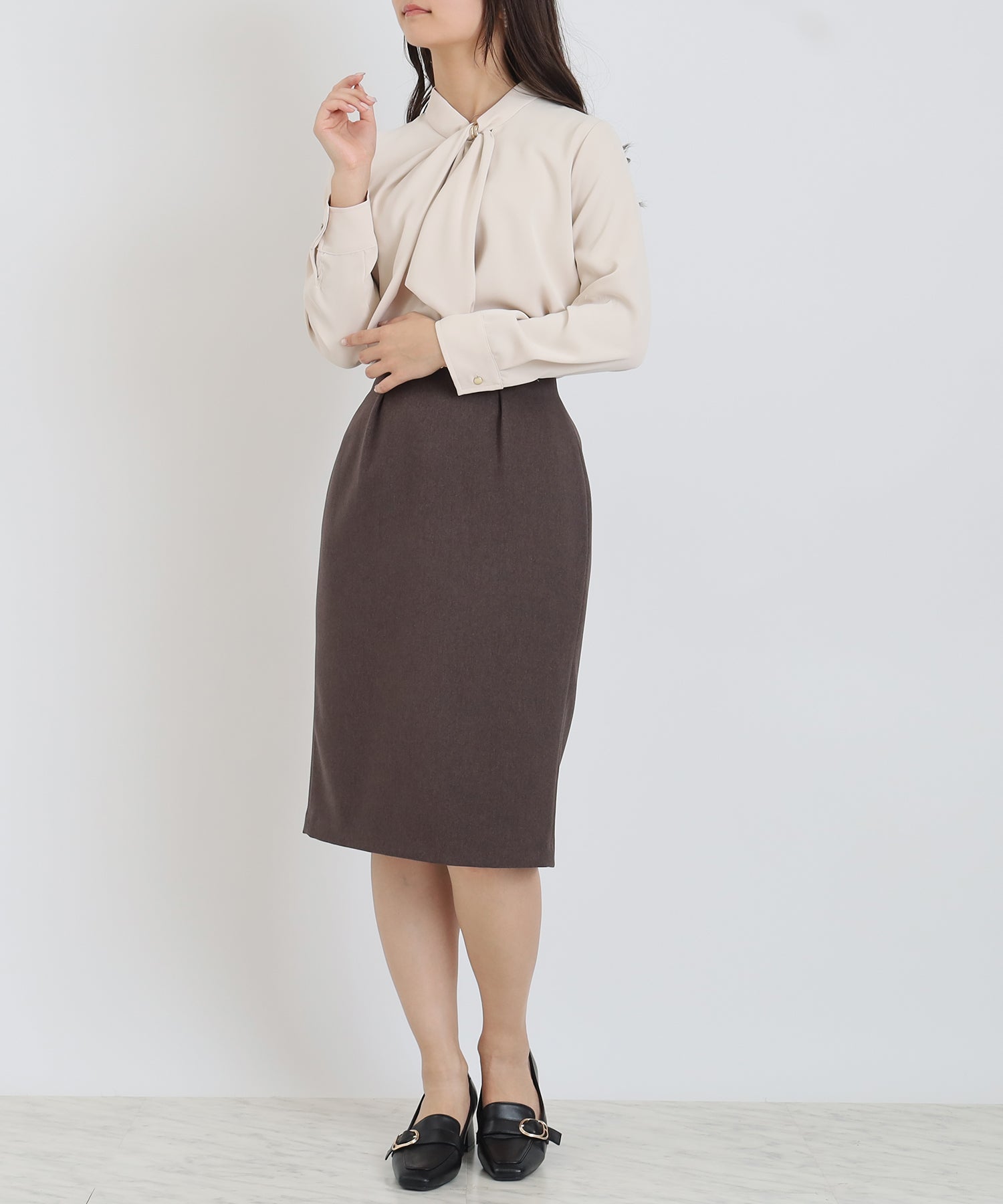 ベージュ model:160cm 着用サイズ:M