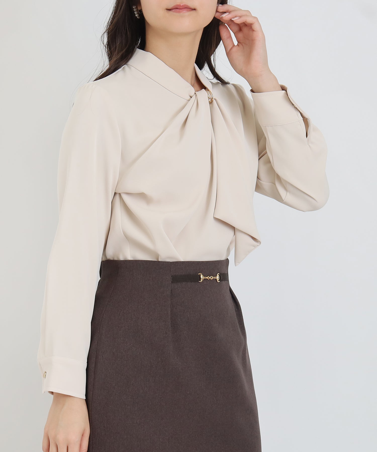 ベージュ model:160cm 着用サイズ:M