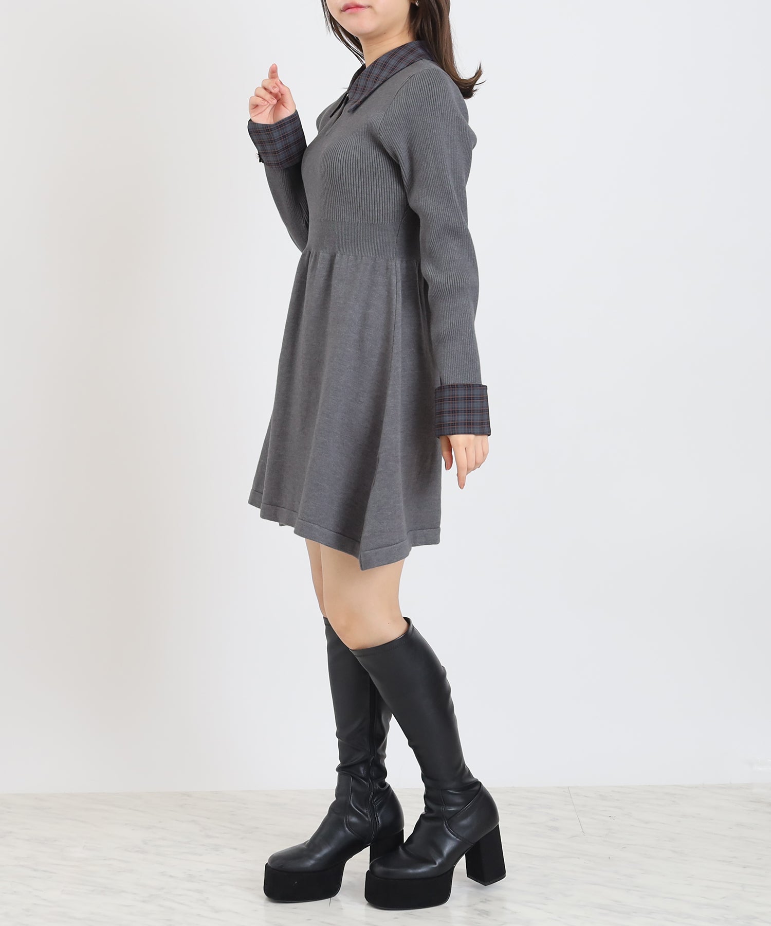 ライトグレー model:156cm 着用サイズ:M