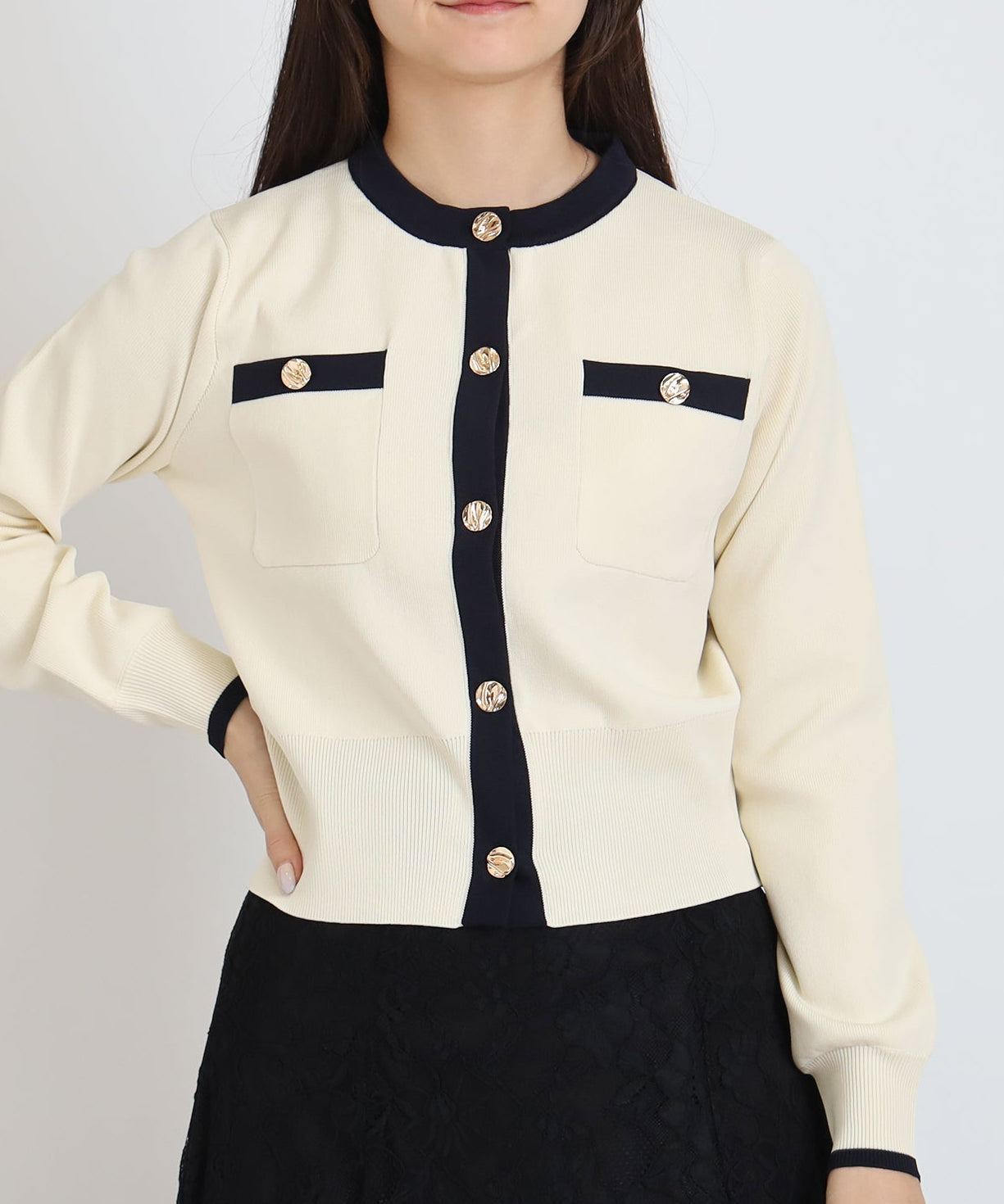 アイボリー×(ネイビー)