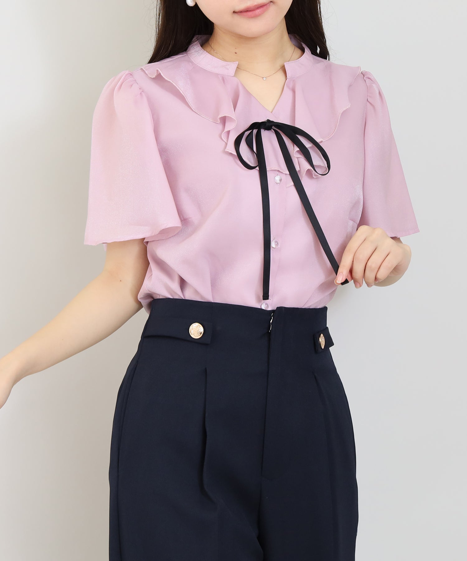 ピンクベージュ model:156cm 着用サイズ:M