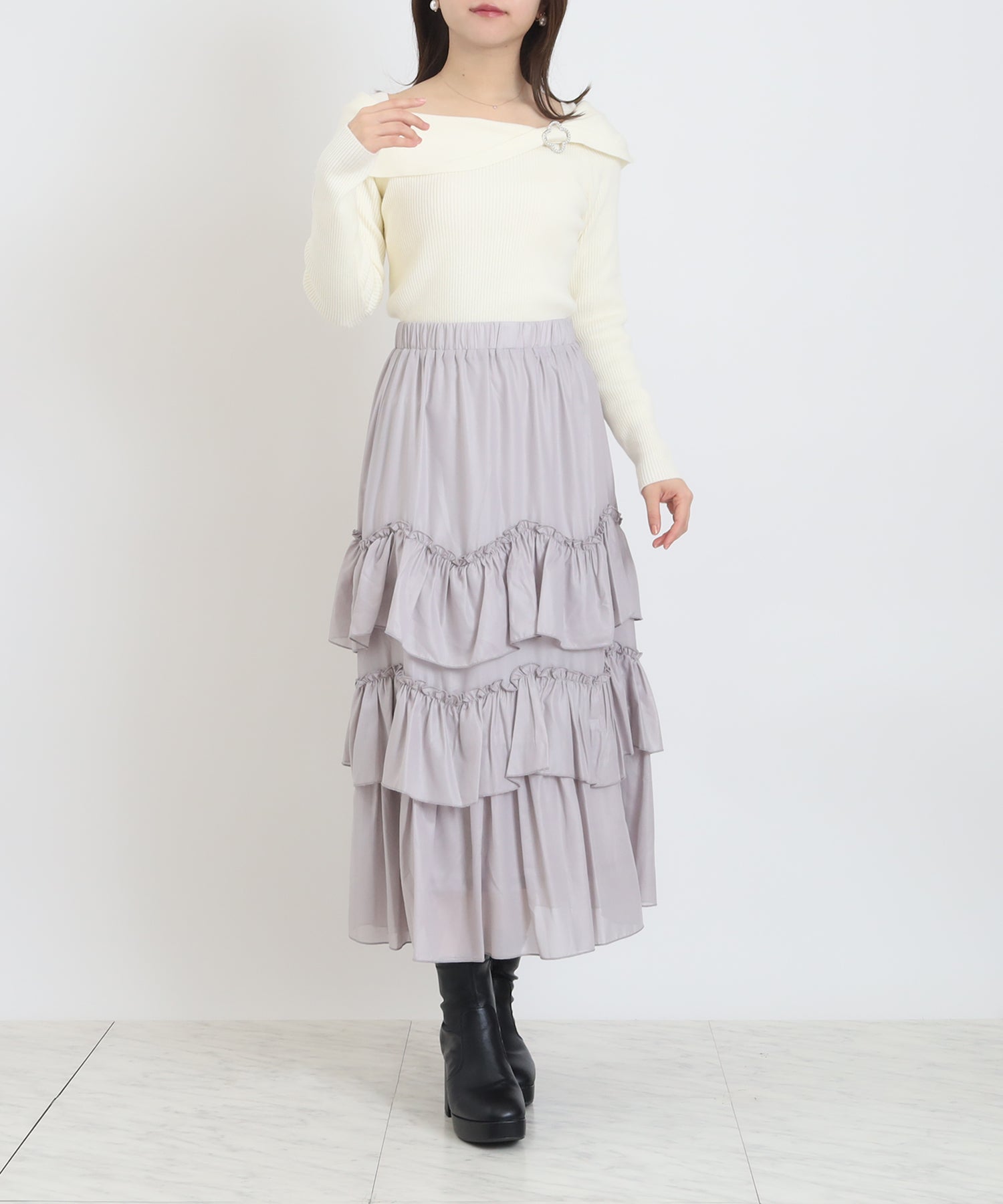 ピンクベージュ model:156 着用サイズ:M