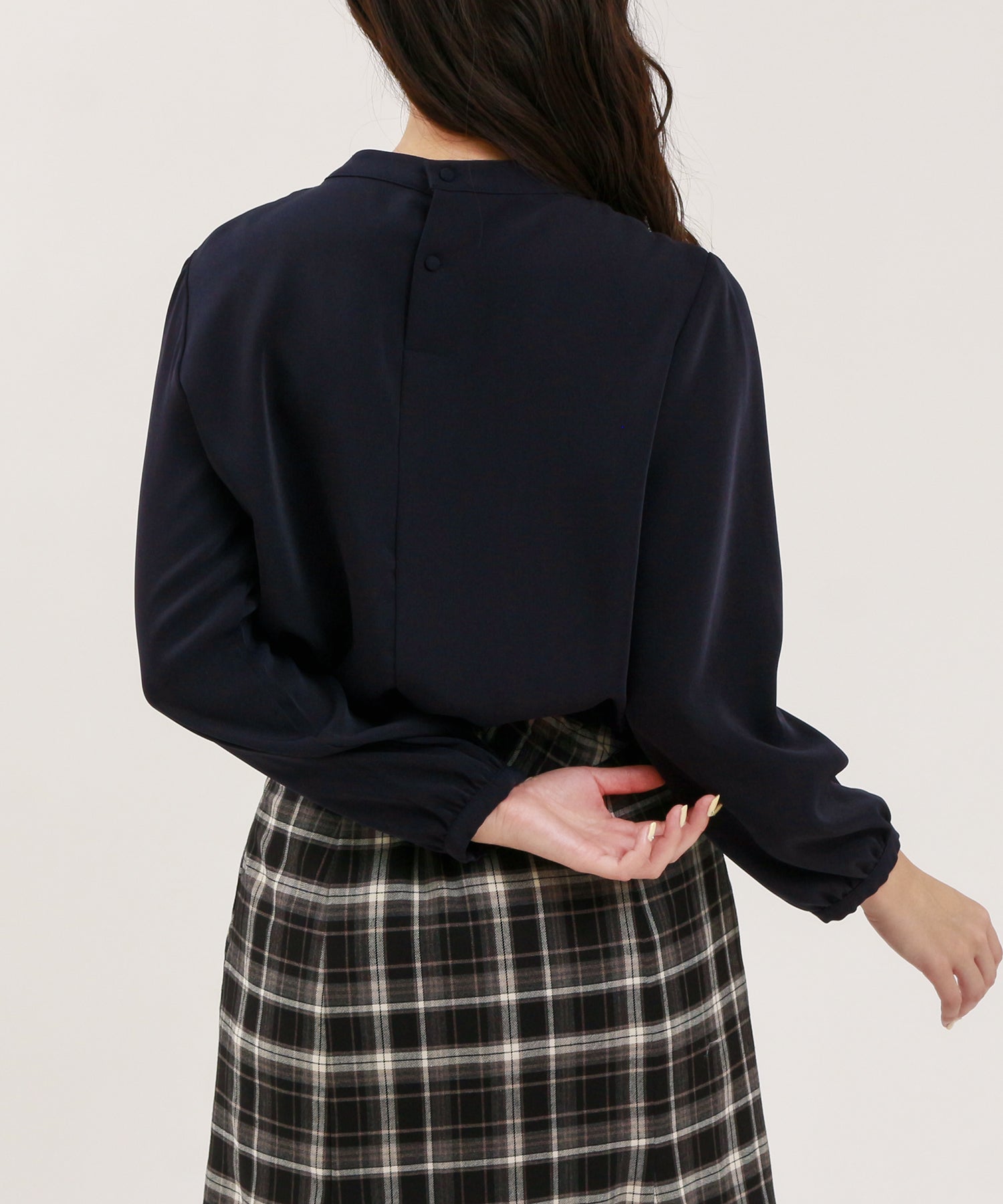 ネイビー model:160cm/骨格ウェーブ 着用サイズ:M