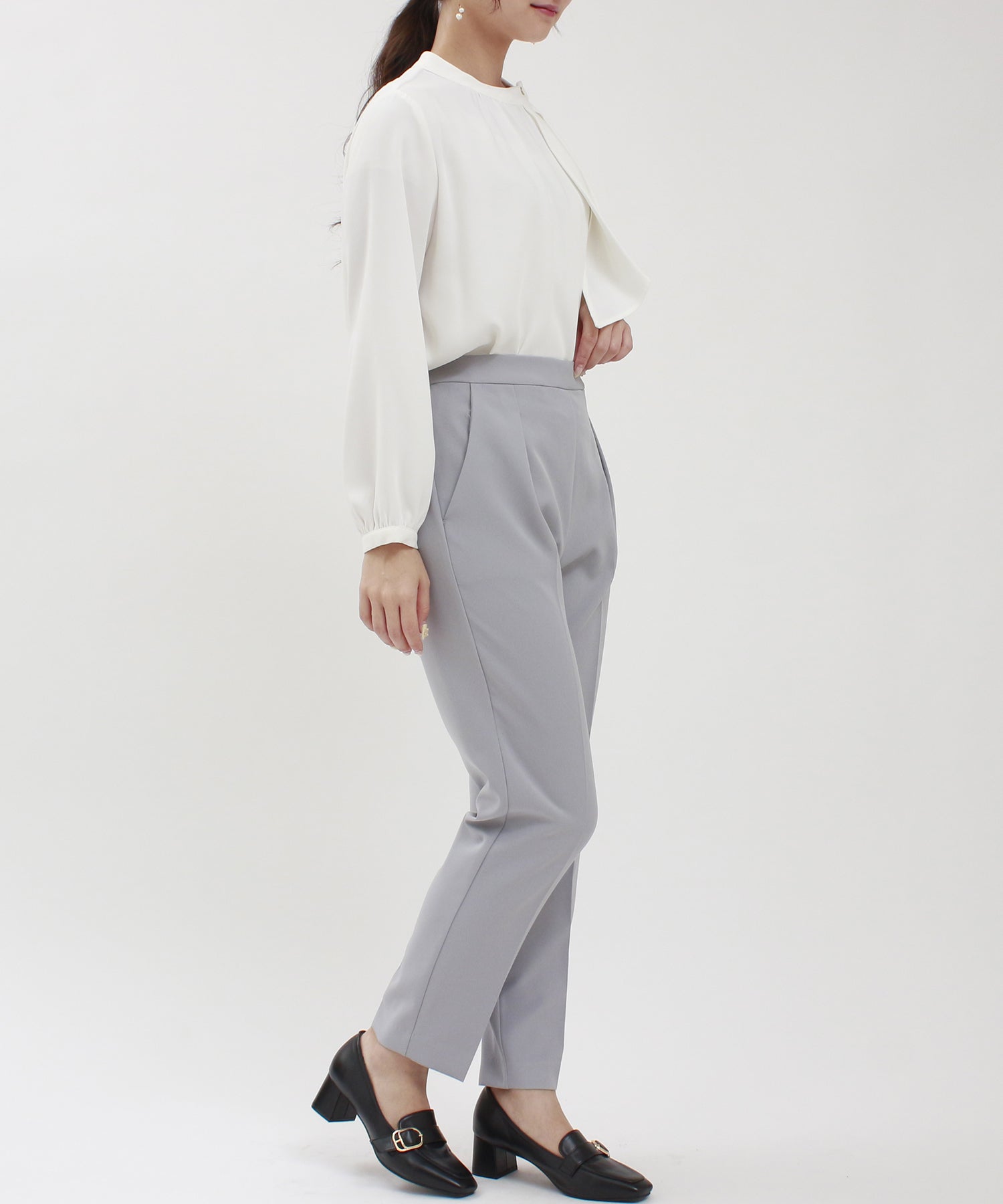 ホワイト model:160cm/骨格ウェーブ 着用サイズ:M